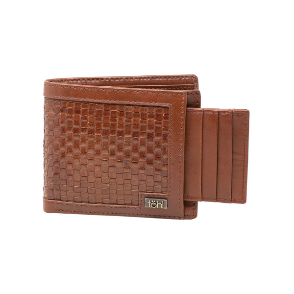 BOSS - Monogram-embossed billfold wallet in grained leather