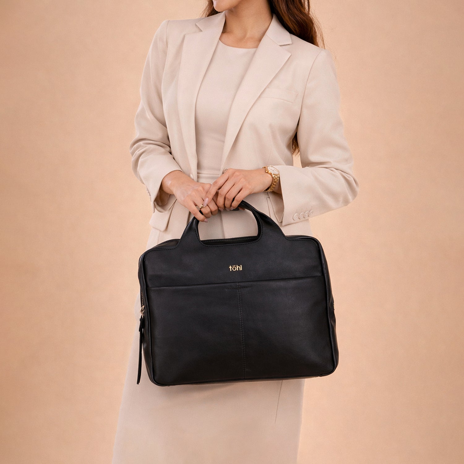 ADENA WOMEN'S LAPTOP BAG - CHARCOAL BLACK