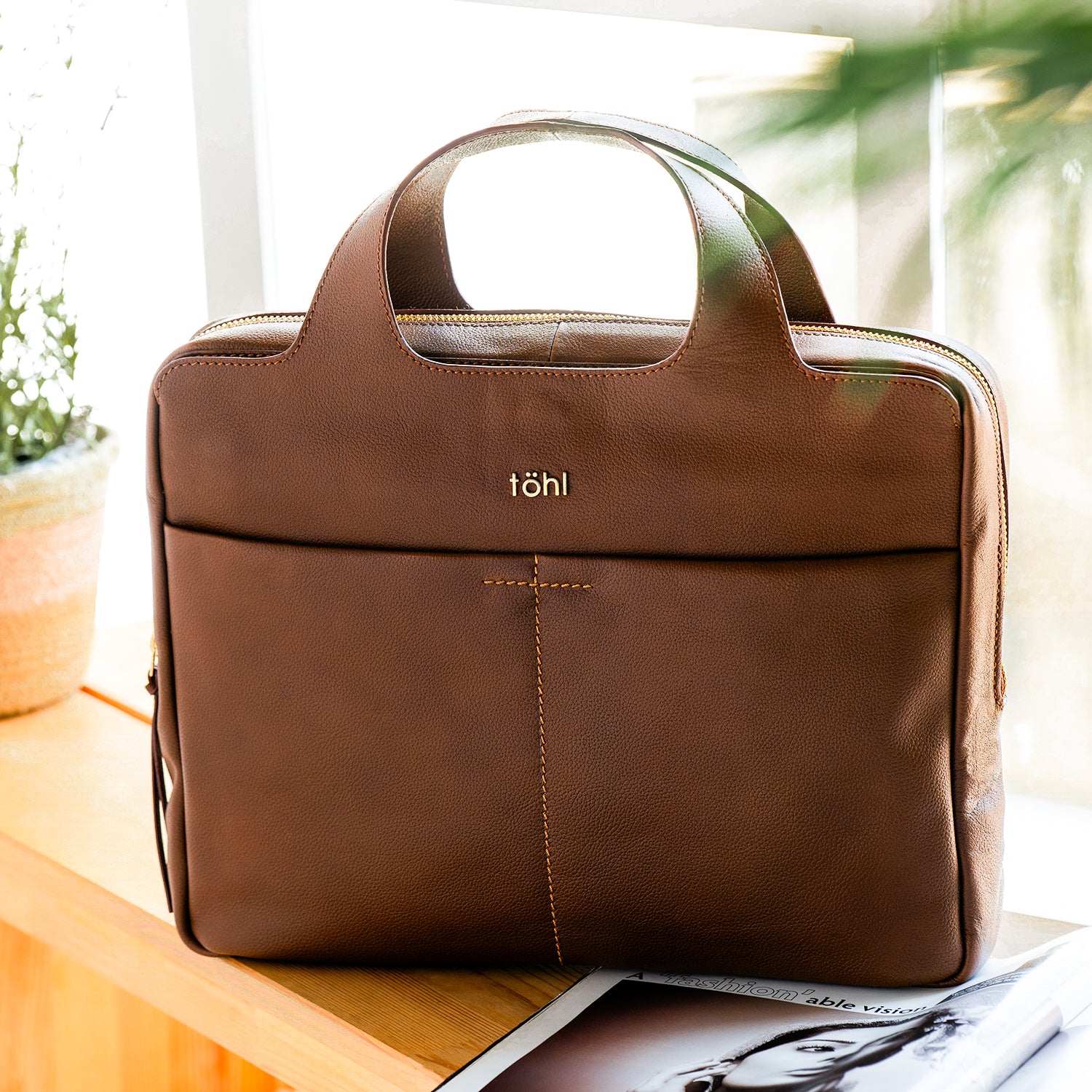 ADENA WOMEN'S LAPTOP BAG - TAN