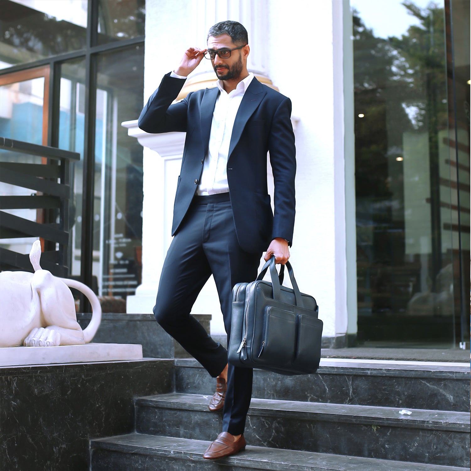 AILLO MEN'S LAPTOP BAG - NAVY