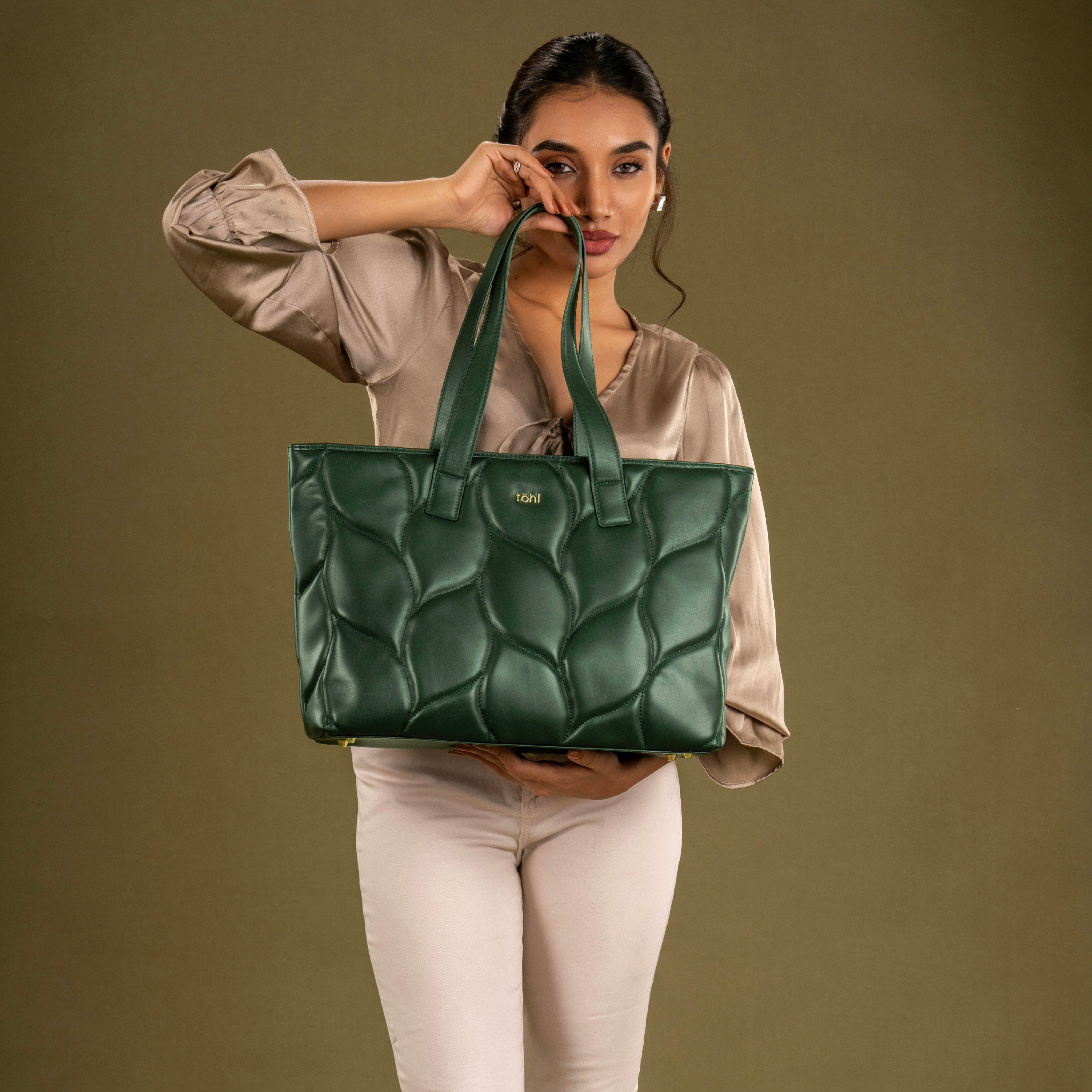 CORINNE WOMEN'S TOTE BAG - FOREST GREEN