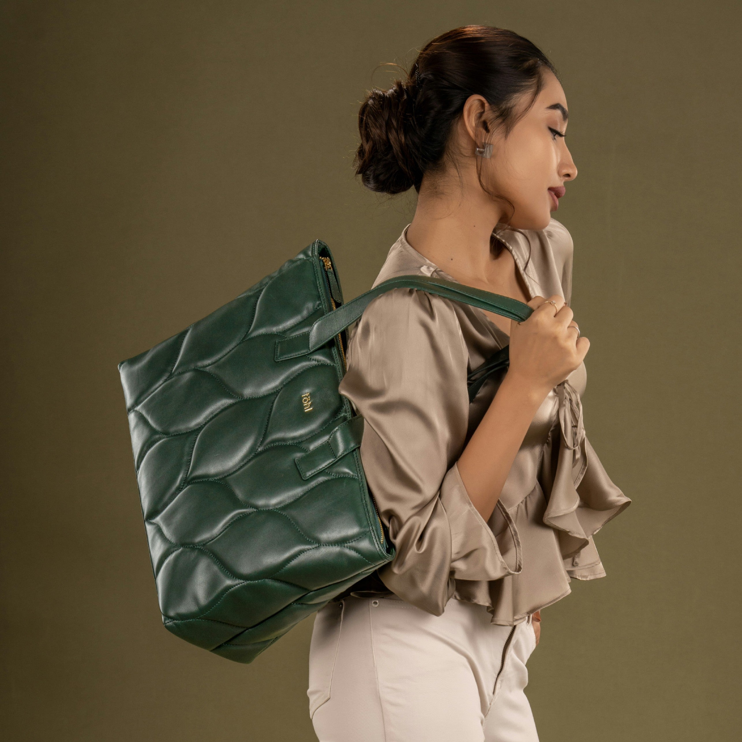 CORINNE WOMEN'S TOTE BAG - FOREST GREEN