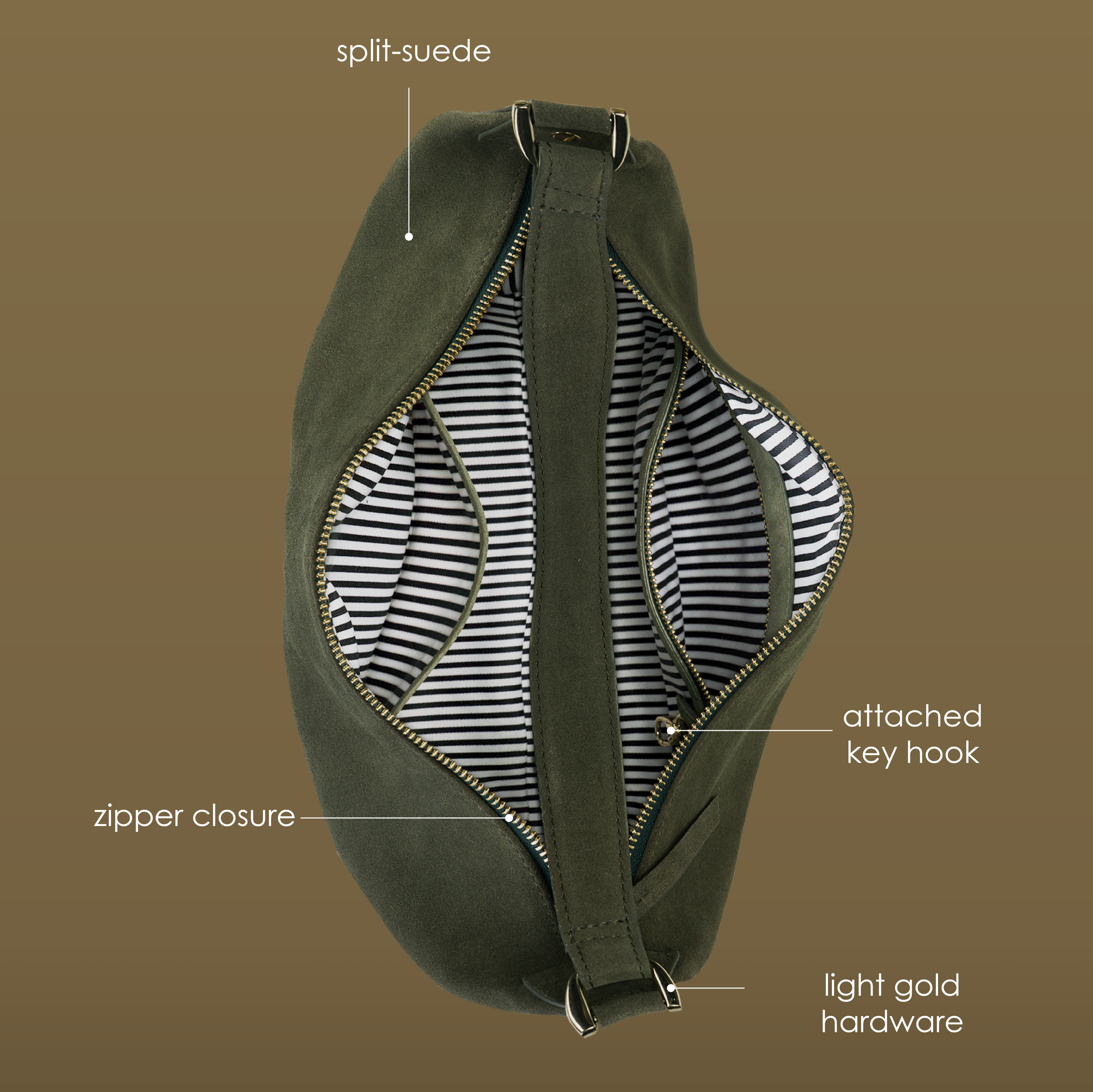 COVE WOMEN'S SHOULDER BAG - FOREST GREEN