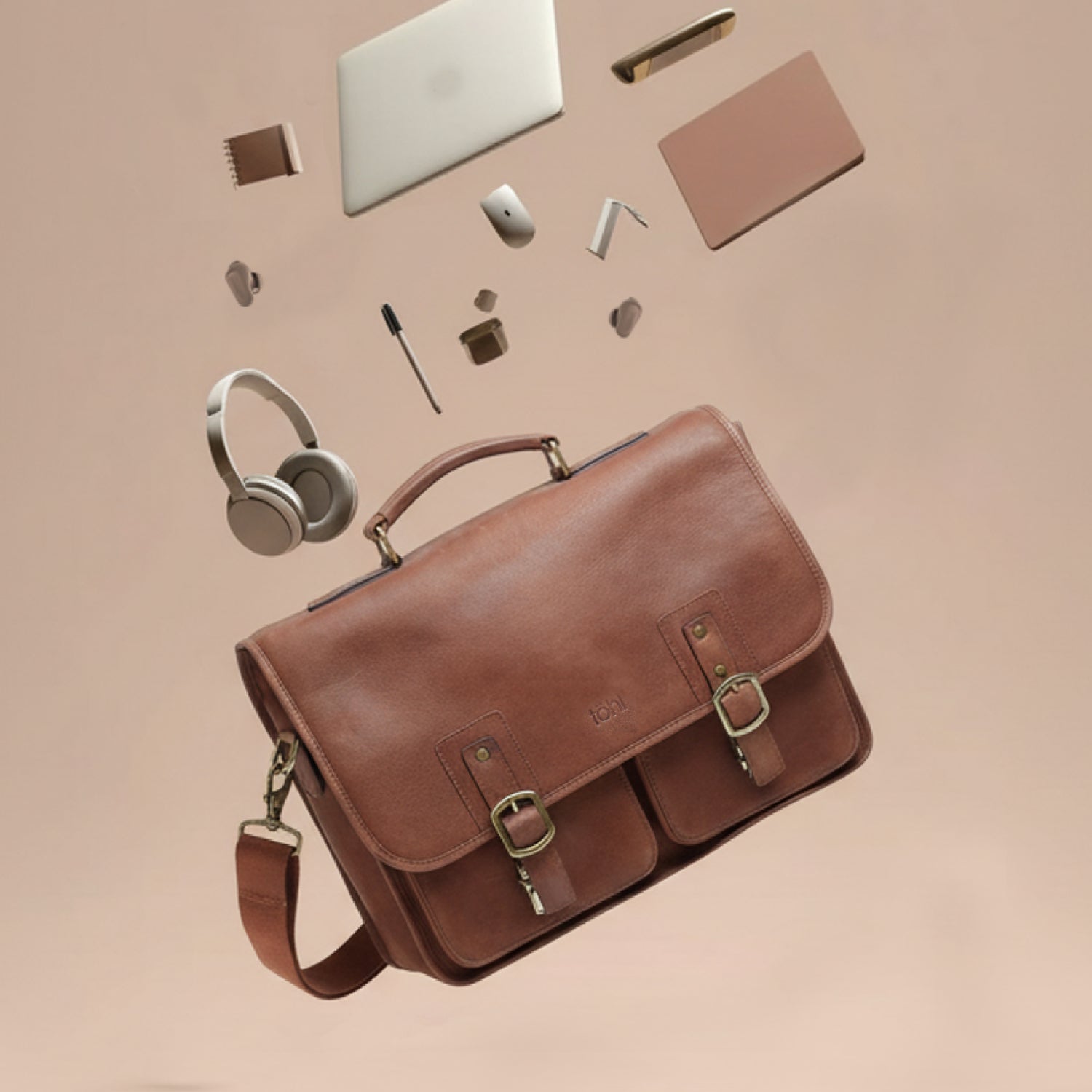 CATANIA MEN'S VALISE & SATCHEL - VINTAGE TAN