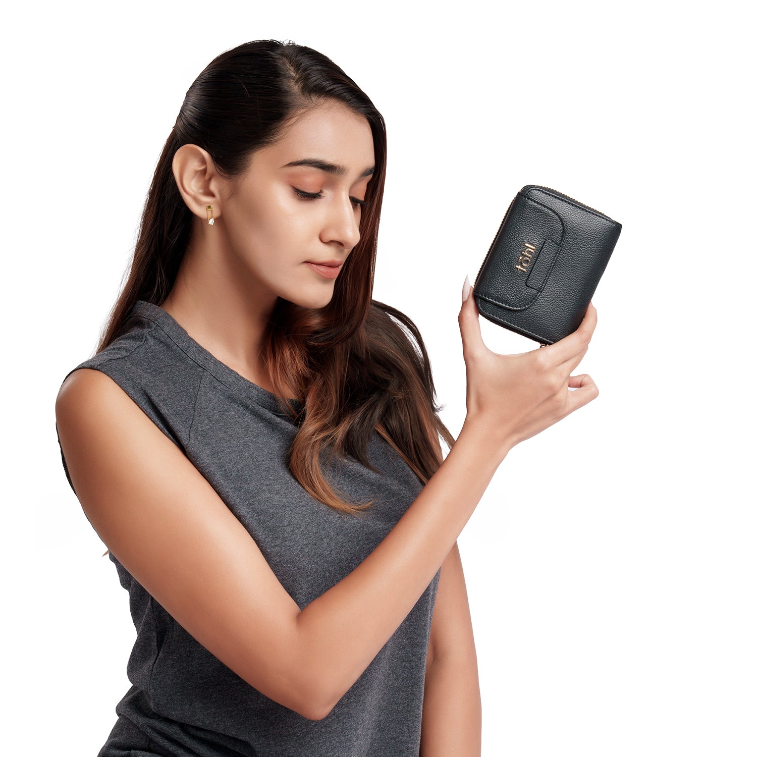 ஃபின்ஸ்பரி மினி மகளிர் பணப்பை - கரி கருப்பு