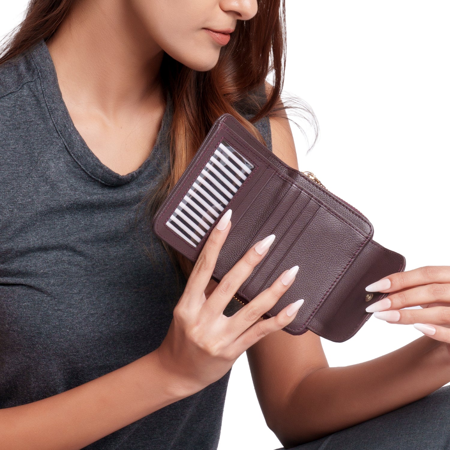 ஃபின்ஸ்பரி மினி மகளிர் பணப்பை - பிளம்