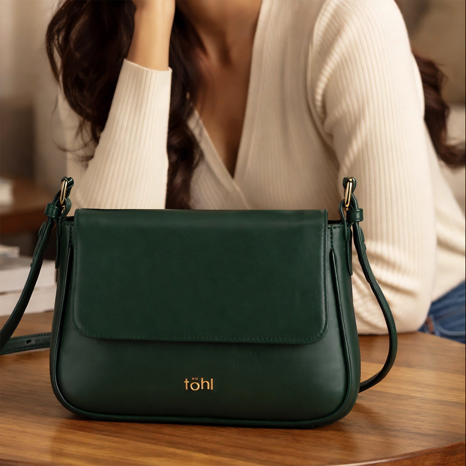 HAZEL WOMEN'S SHOULDER BAG - FOREST GREEN
