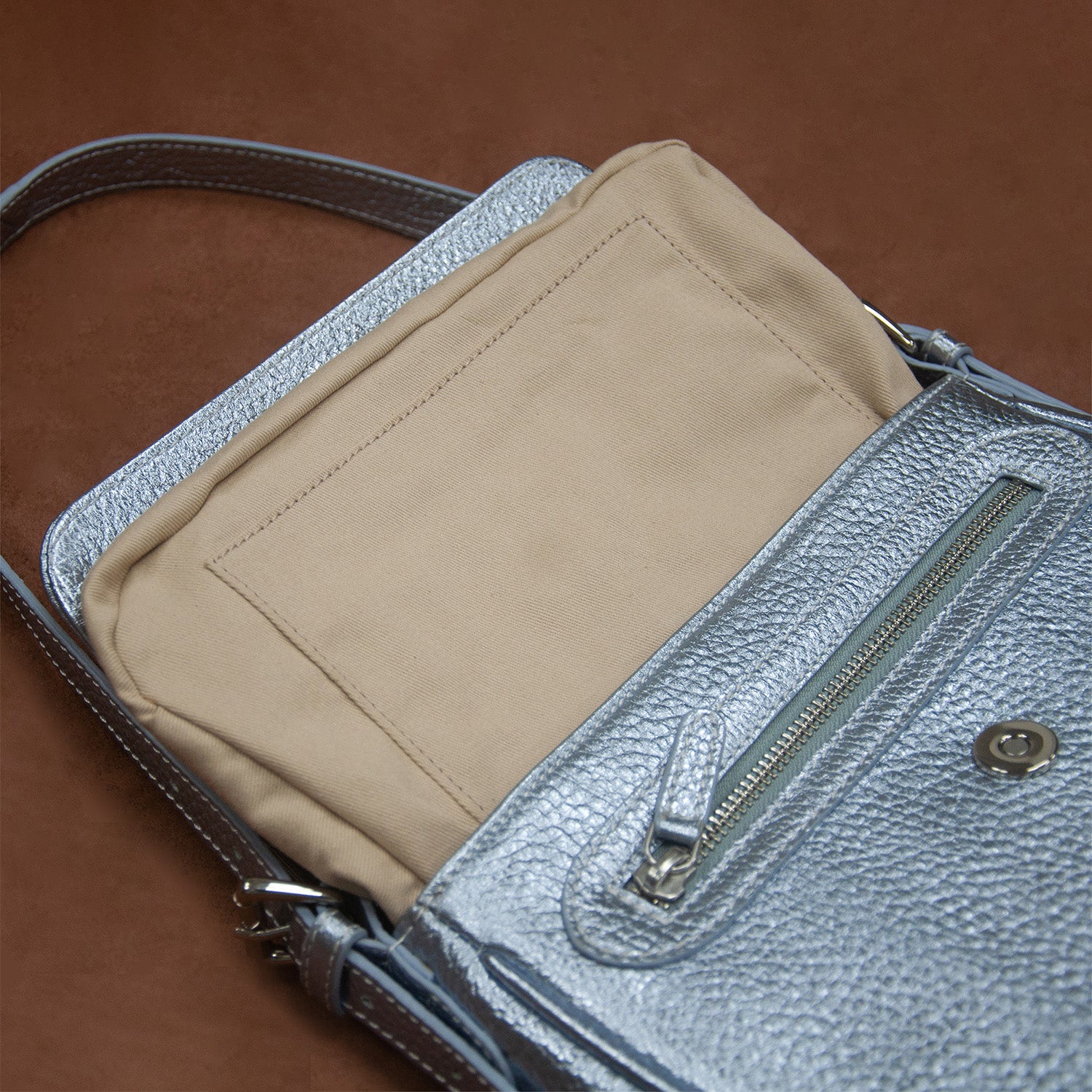 HAZEL WOMEN'S SHOULDER BAG - SHIMMER SKY BLUE