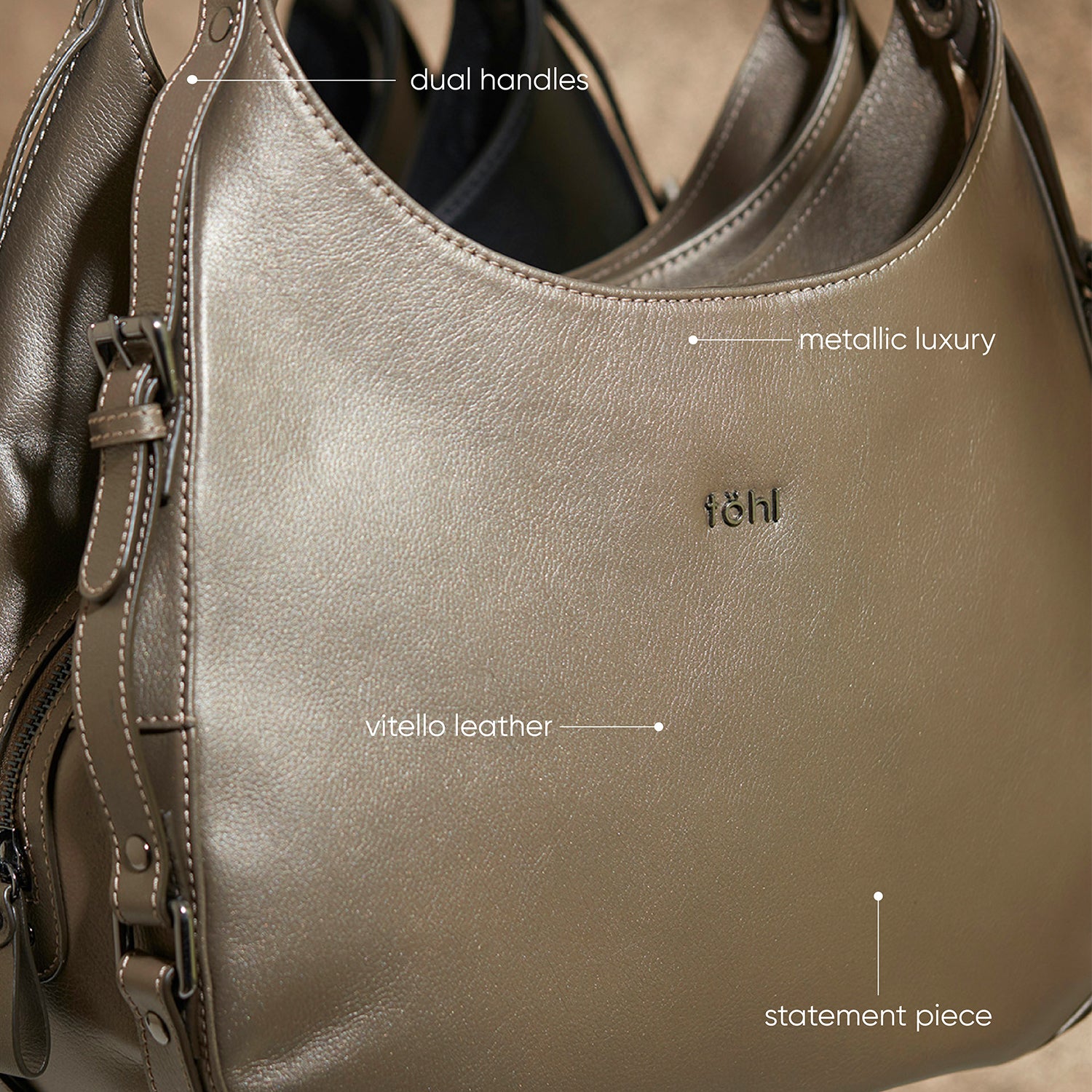 KAIA WOMEN'S SHOULDER BAG - METALLIC COPPER