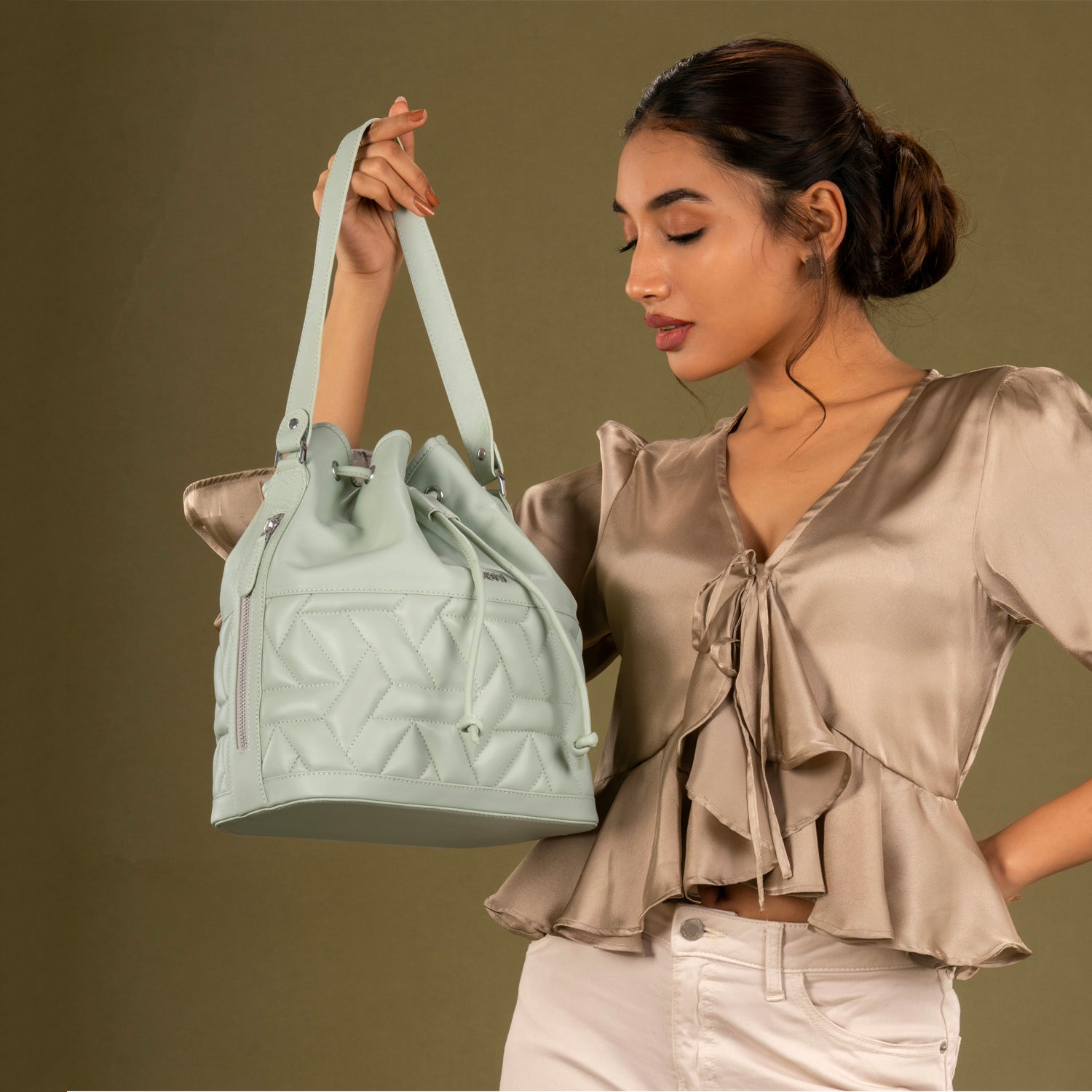 LUNA WOMEN'S BUCKET AND CROSSBODY BAG - MINT