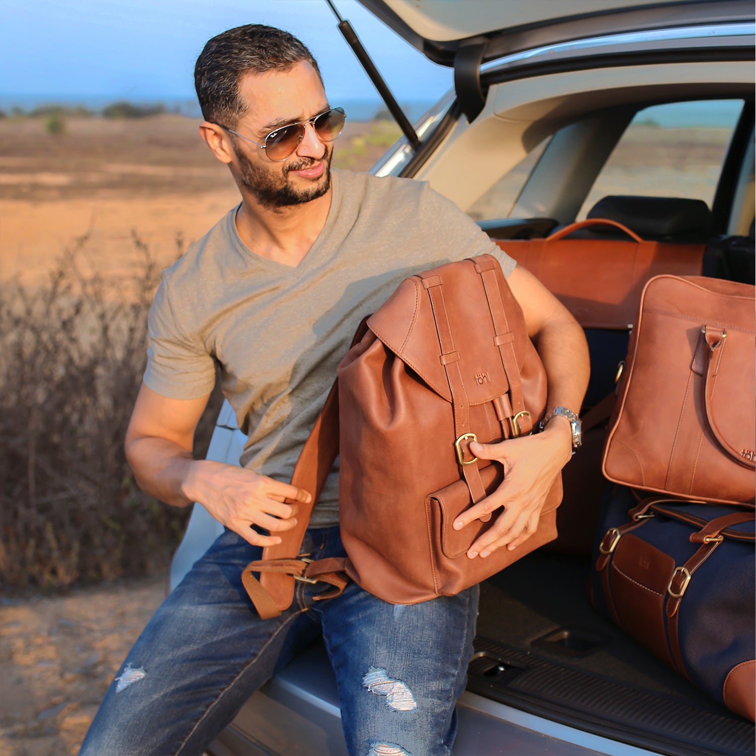 MARCO MEN'S BACKPACK - VINTAGE TAN
