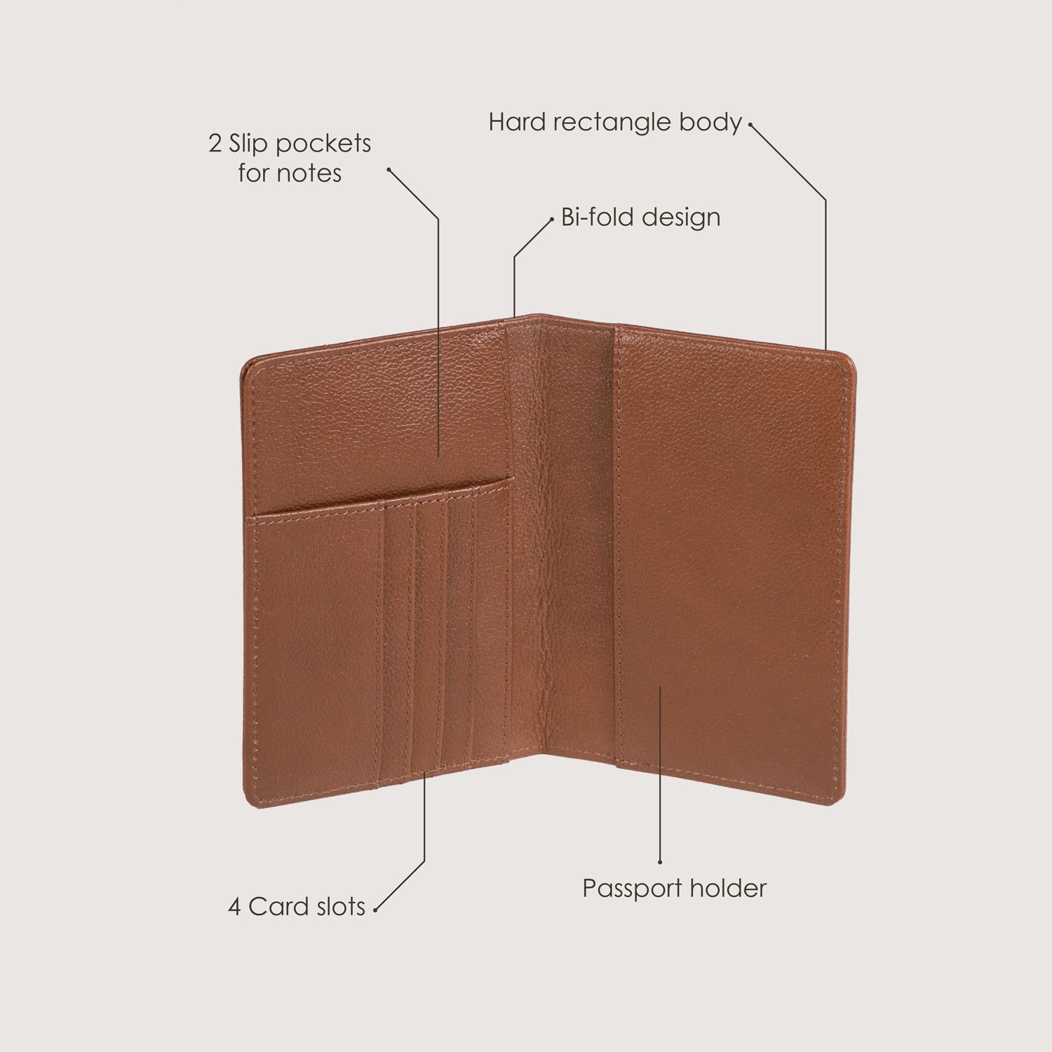 PASCAL MEN'S PASSPORT CASE - TAN