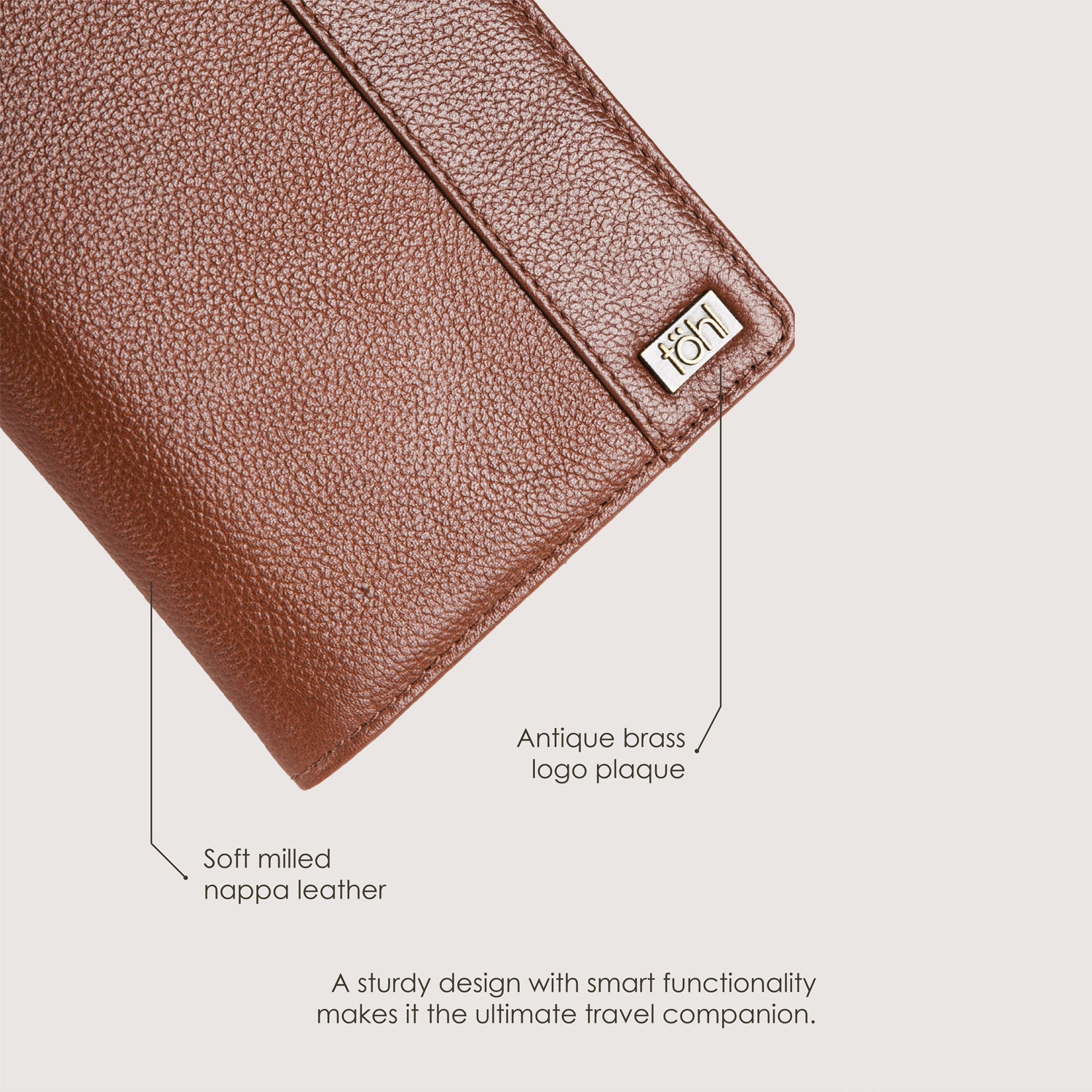 PASCAL MEN'S PASSPORT CASE - TAN
