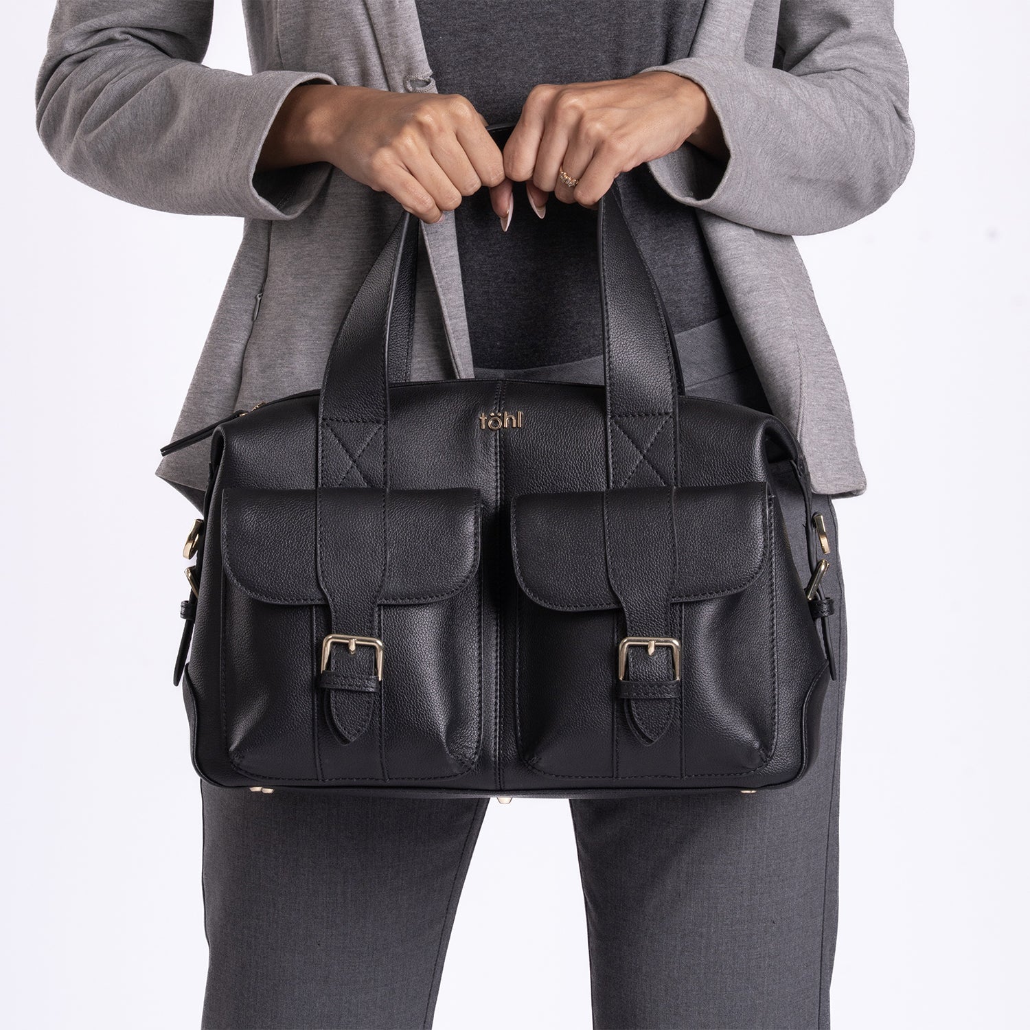 PEPYS WOMEN'S HANDBAG - CHARCOAL BLACK