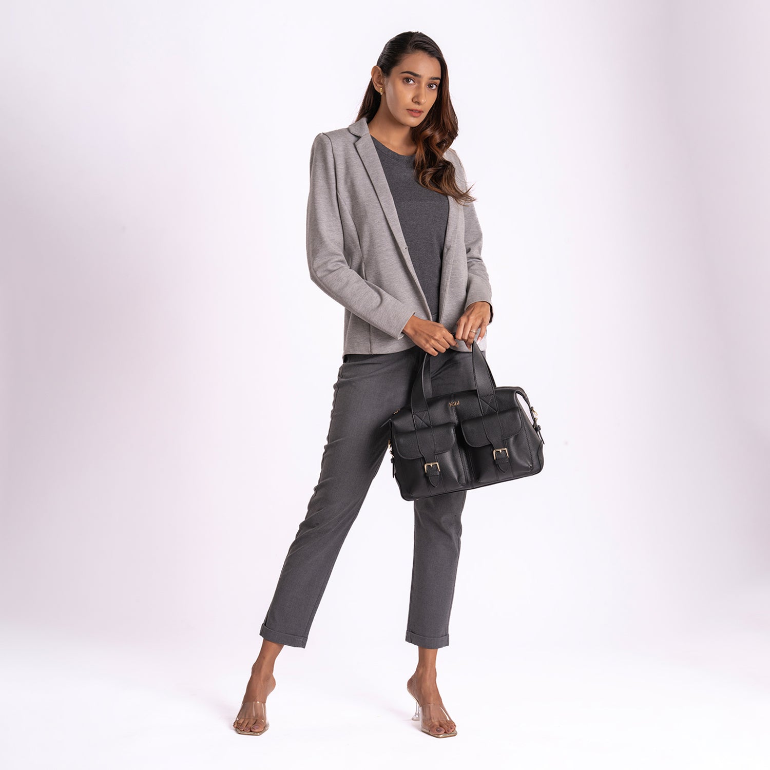 PEPYS WOMEN'S HANDBAG - CHARCOAL BLACK