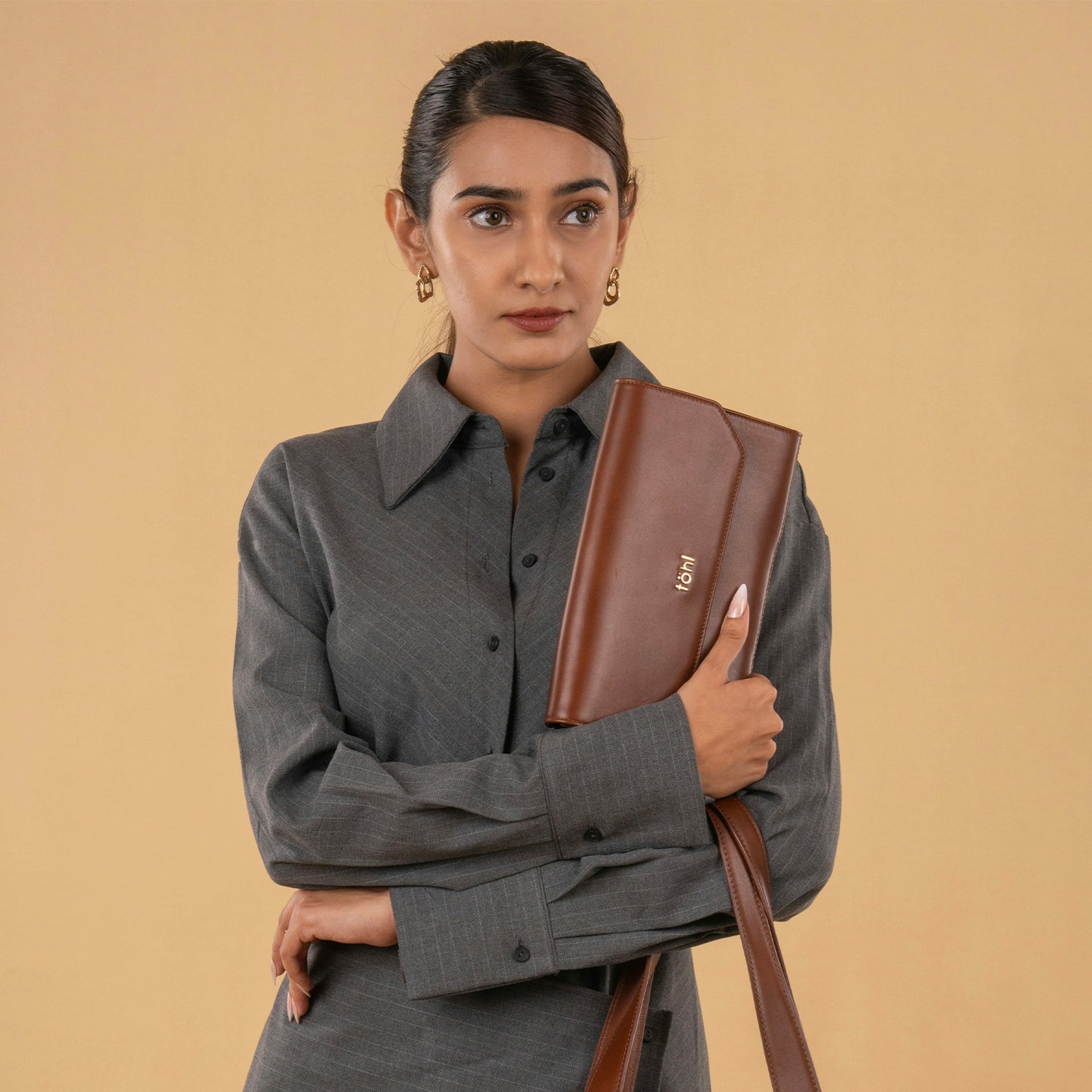 RISCA WOMEN'S CLUTCH - VINTAGE TAN