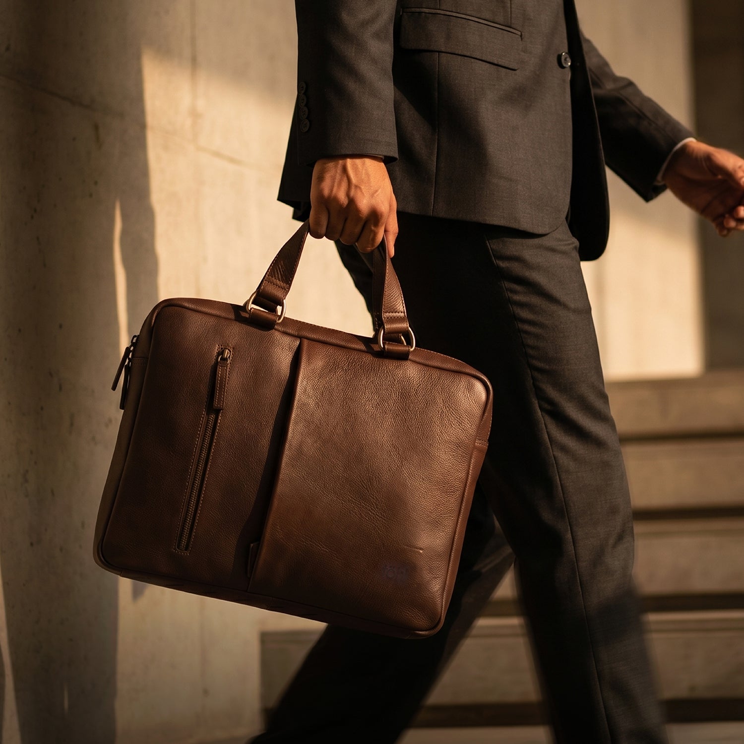 SIMONE MEN'S LAPTOP BAG - MUD