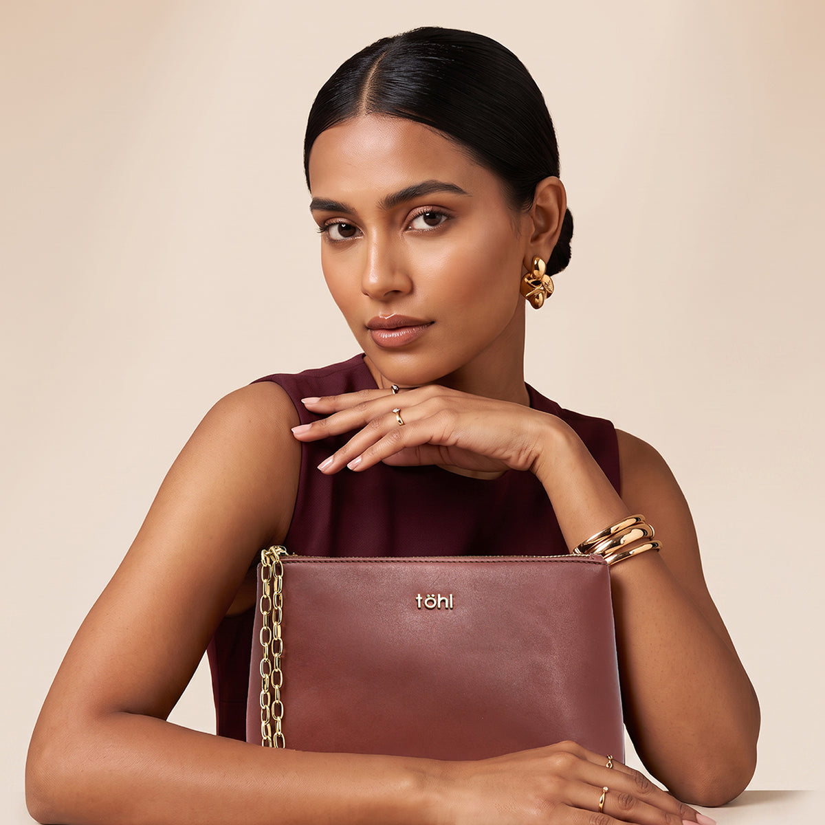 SOLACE WOMEN'S CLUTCH - RUSSET