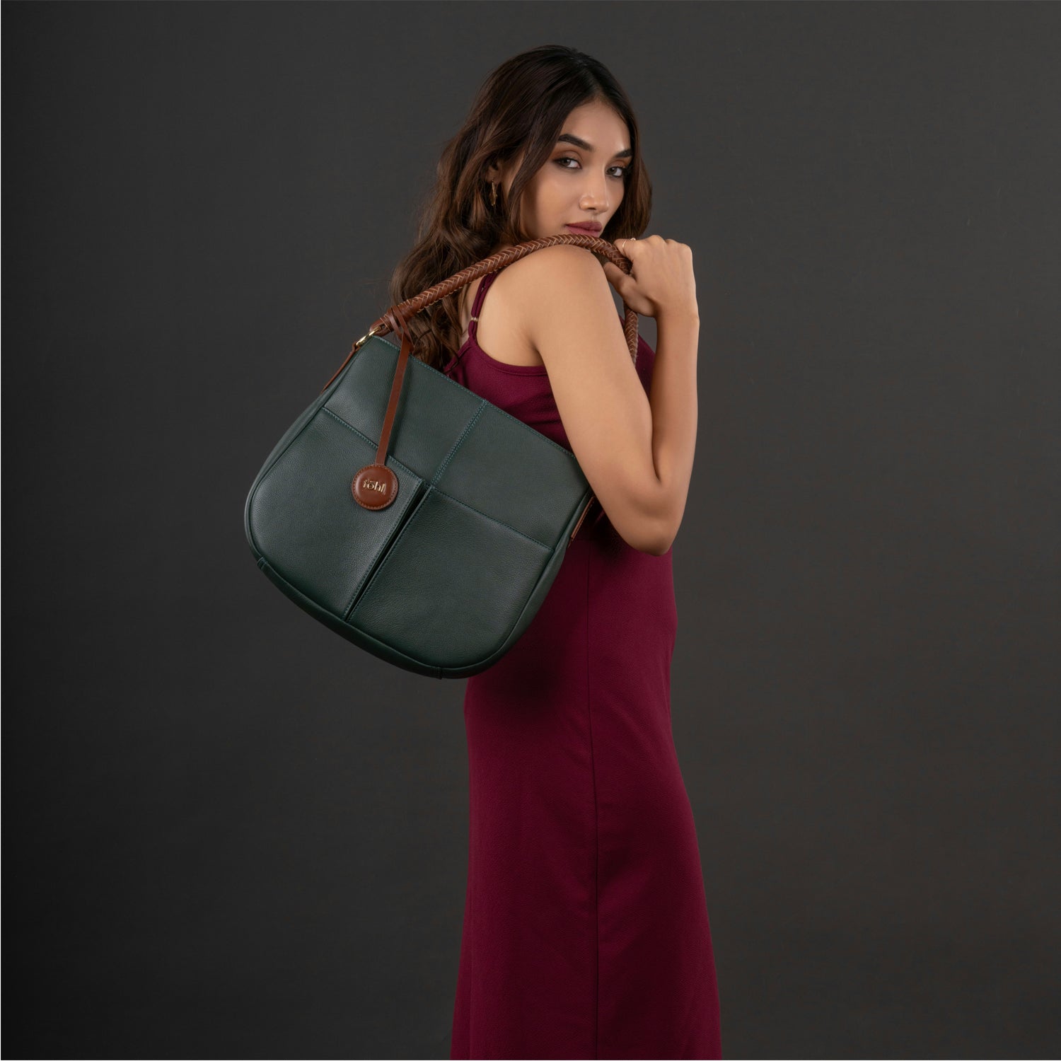 SUTTON WOMEN'S SHOULDER BAG - FOREST GREEN