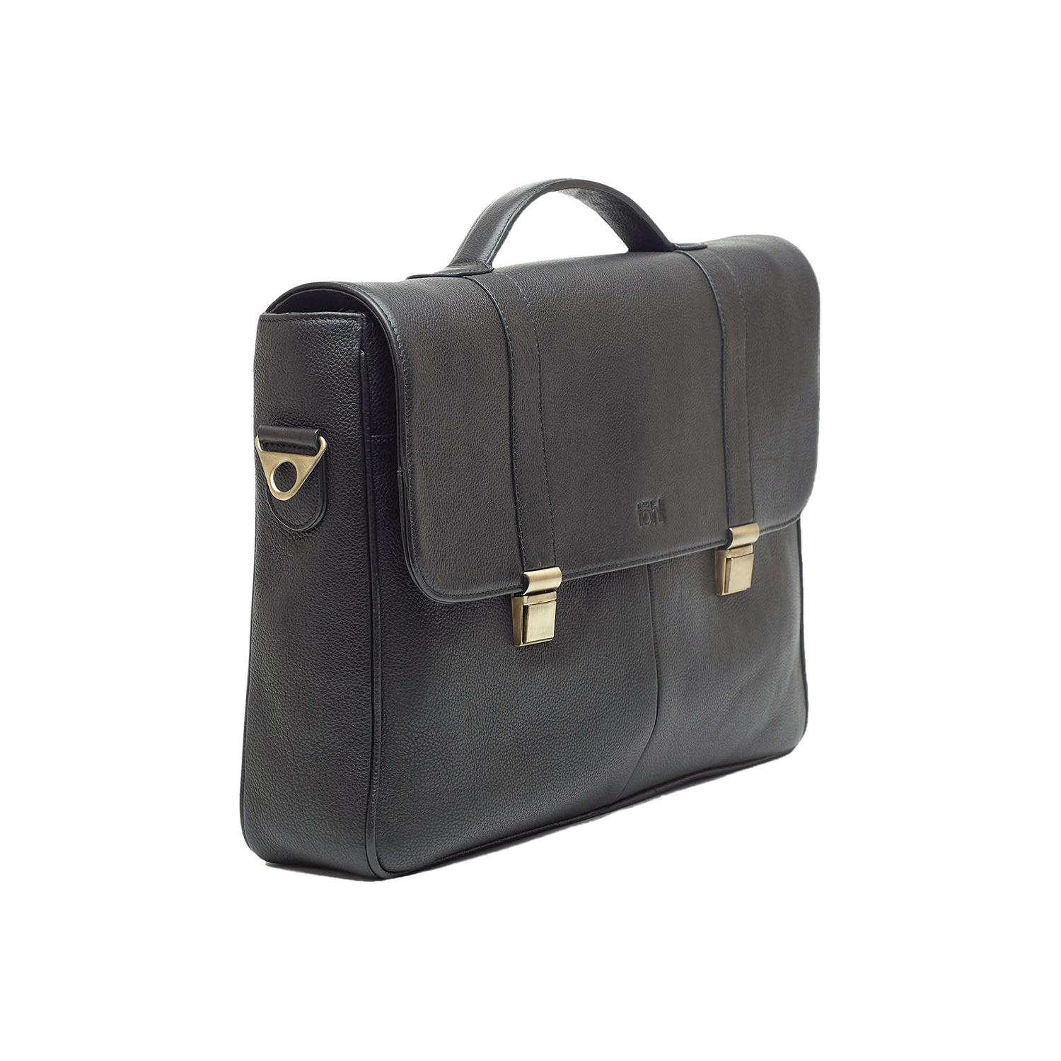 CUNEO MEN'S VALISE & SATCHEL - CHARCOAL BLACK