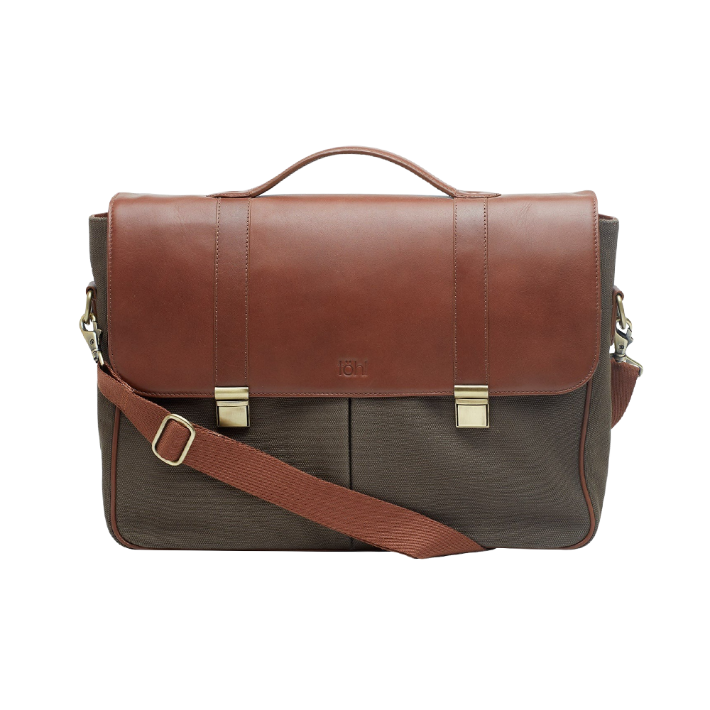 LECCO MEN'S VALISE & SATCHEL - OLIVE