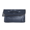 TARA WOMEN'S TASSELED CLUTCH - METALLIC CARBON