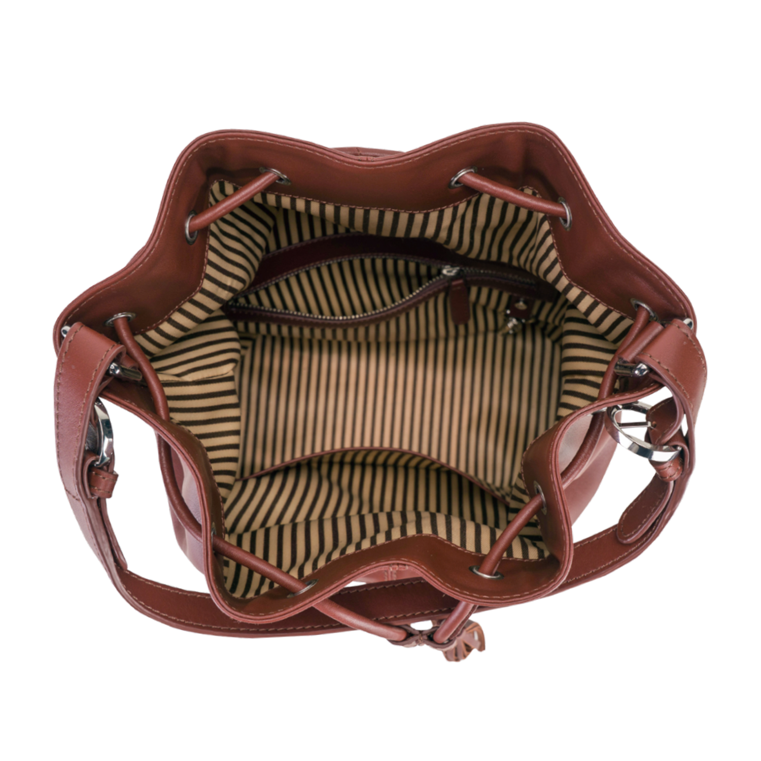 NUSA WOMEN'S BUCKET AND CROSSBODY BAG - CHOCO