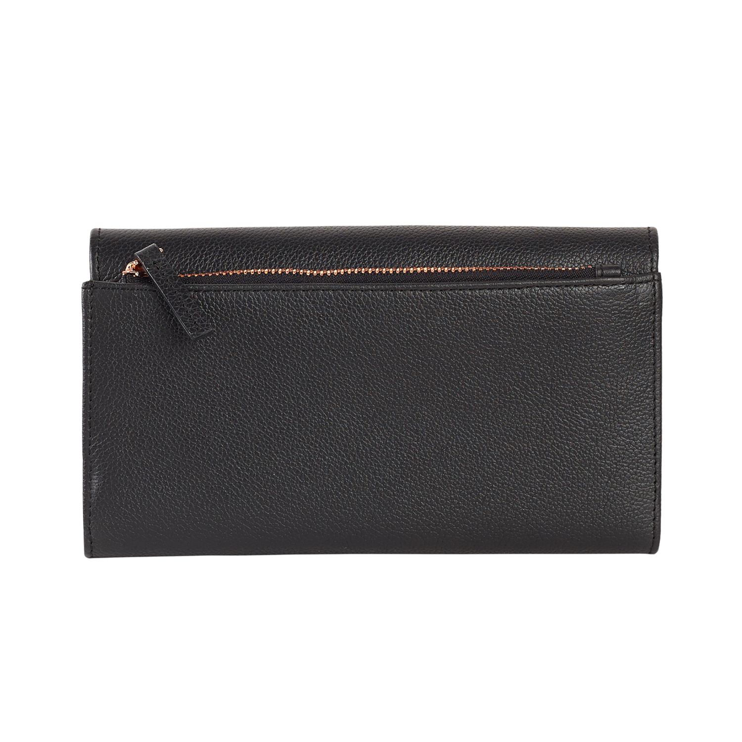 ALLEN WOMEN'S FLAPOVER WALLET - CHARCOAL BLACK