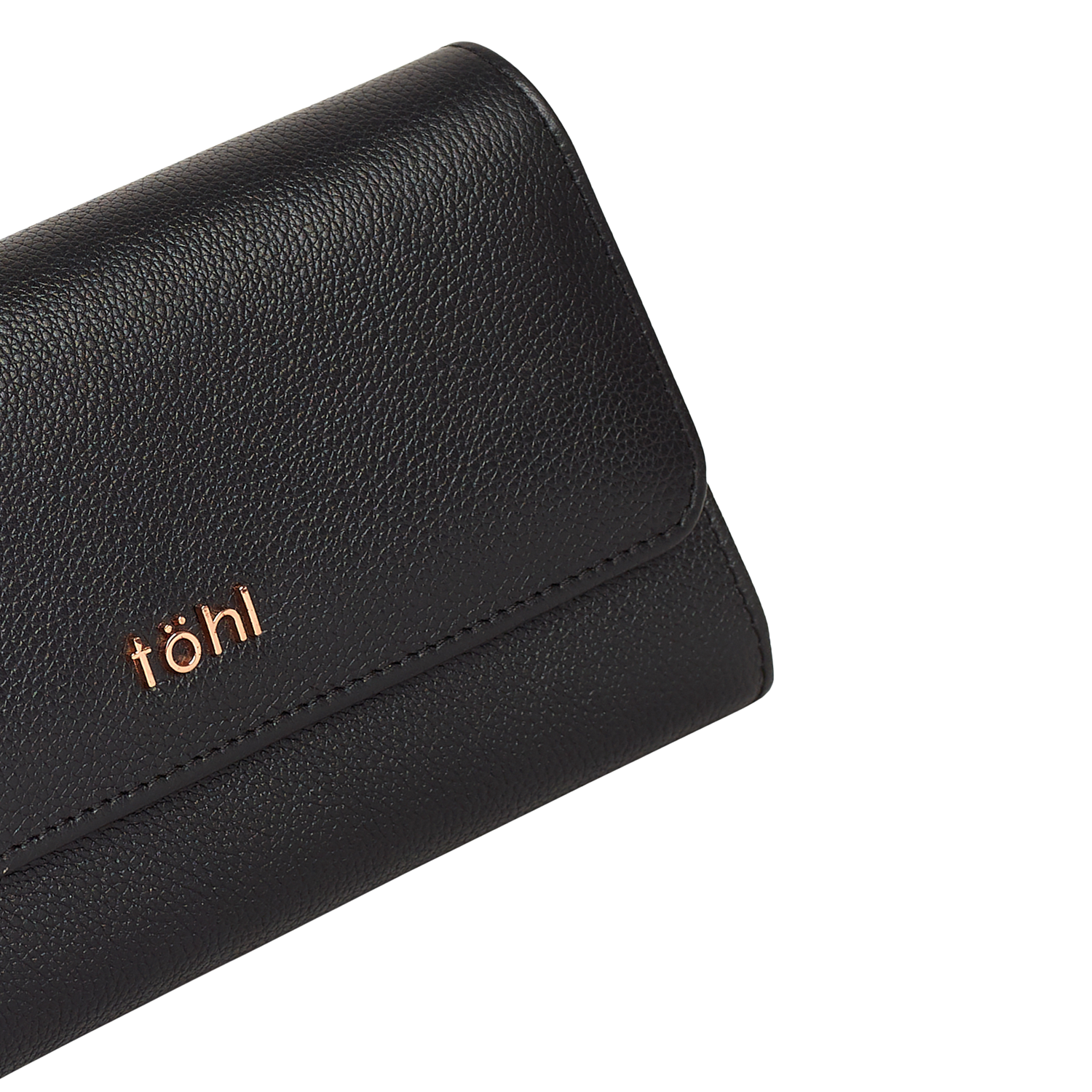 ALLEN WOMEN'S FLAPOVER WALLET - CHARCOAL BLACK