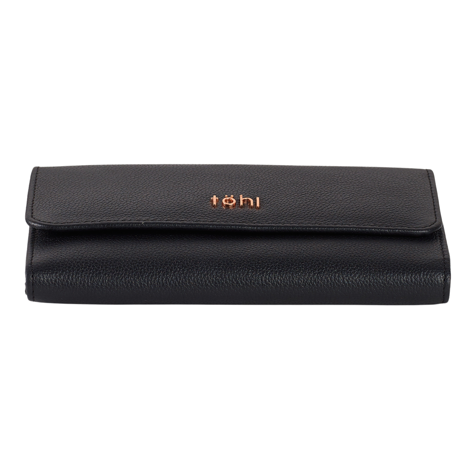 ALLEN WOMEN'S FLAPOVER WALLET - CHARCOAL BLACK