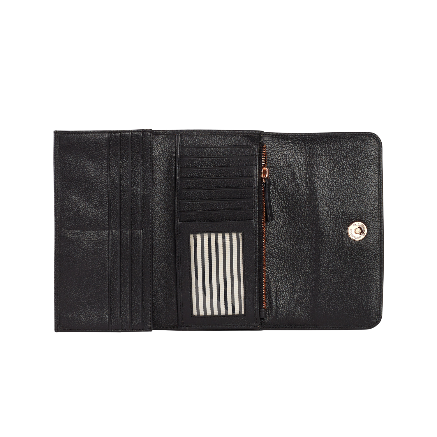 ALLEN WOMEN'S FLAPOVER WALLET - CHARCOAL BLACK