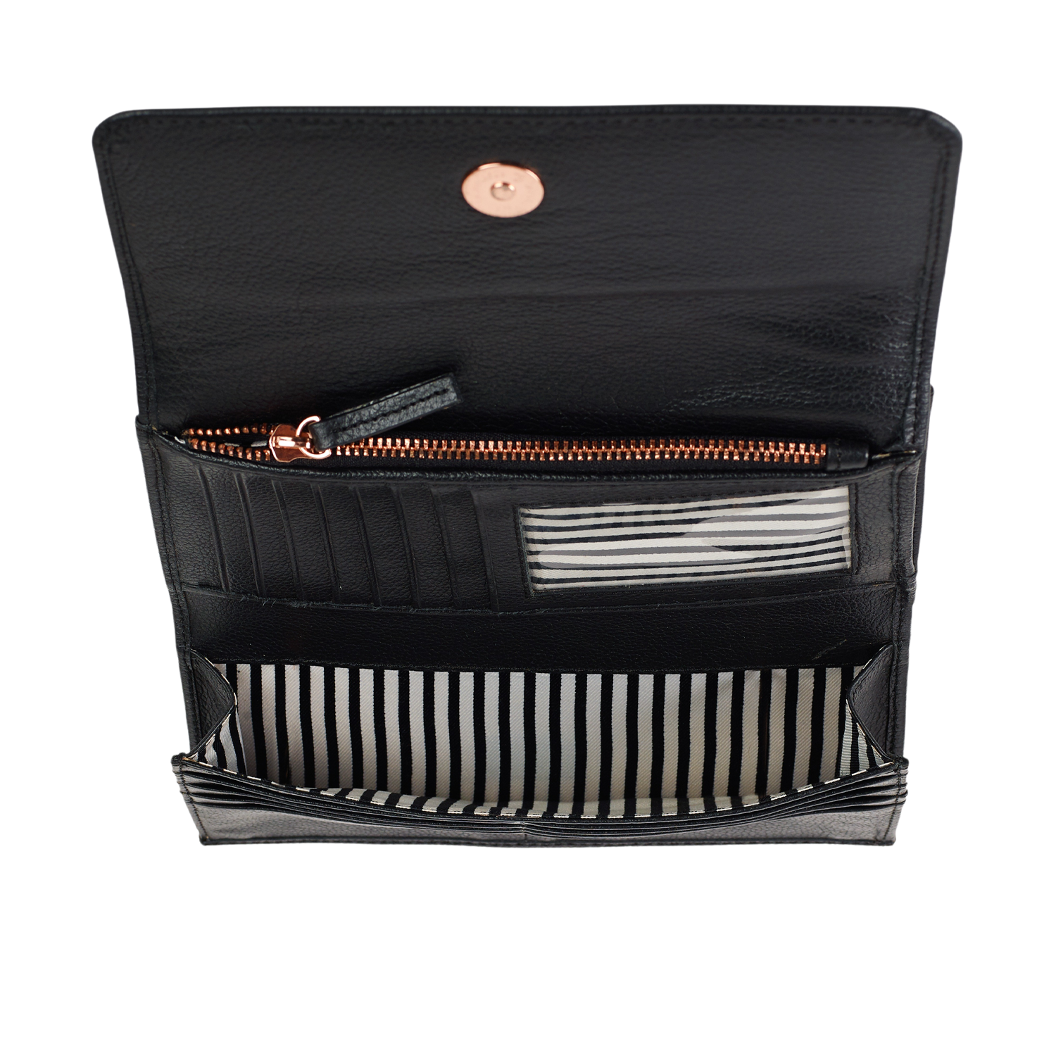 ALLEN WOMEN'S FLAPOVER WALLET - CHARCOAL BLACK