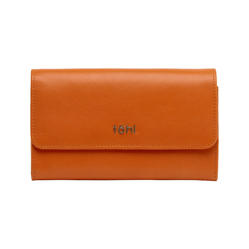 ALLEN WOMEN'S FLAPOVER WALLET - ORANGE MELON