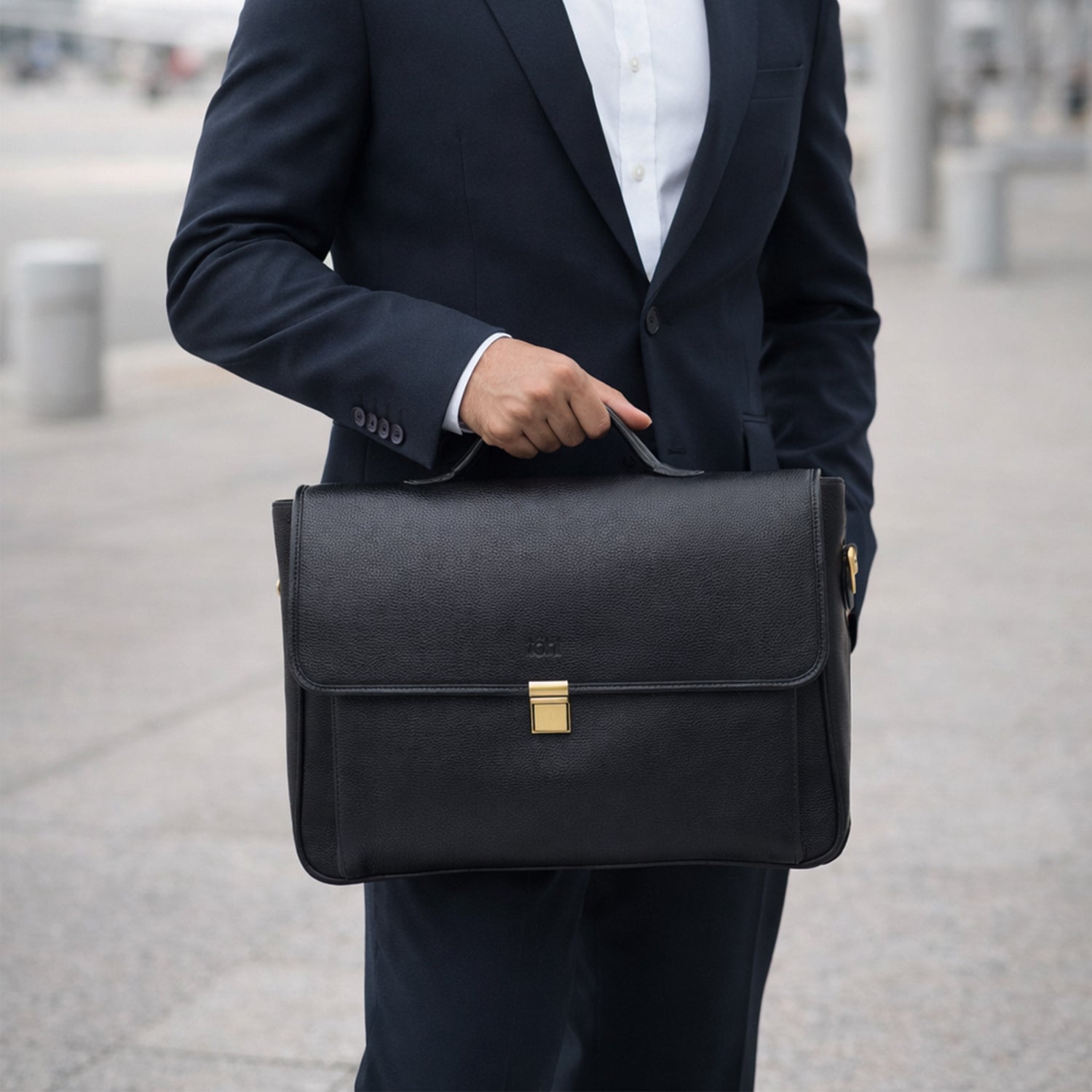 VARONA MEN'S VALISE & SATCHEL - CHARCOAL BLACK