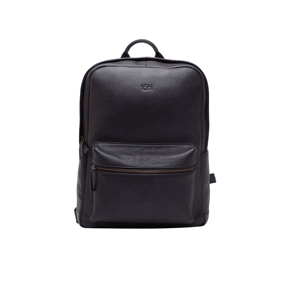 mens black backpack leather
