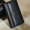 ALLEN WOMEN'S FLAPOVER WALLET - CHARCOAL BLACK