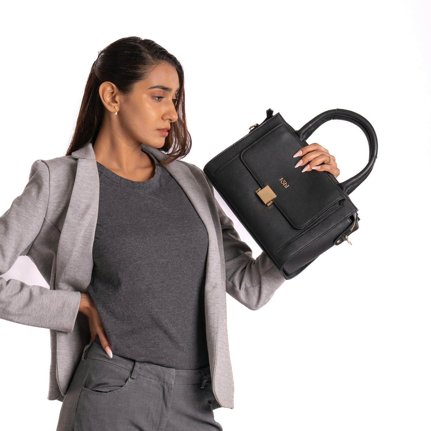 चिसवेल महिलाओं का हैंडबैग - चारकोल ब्लैक