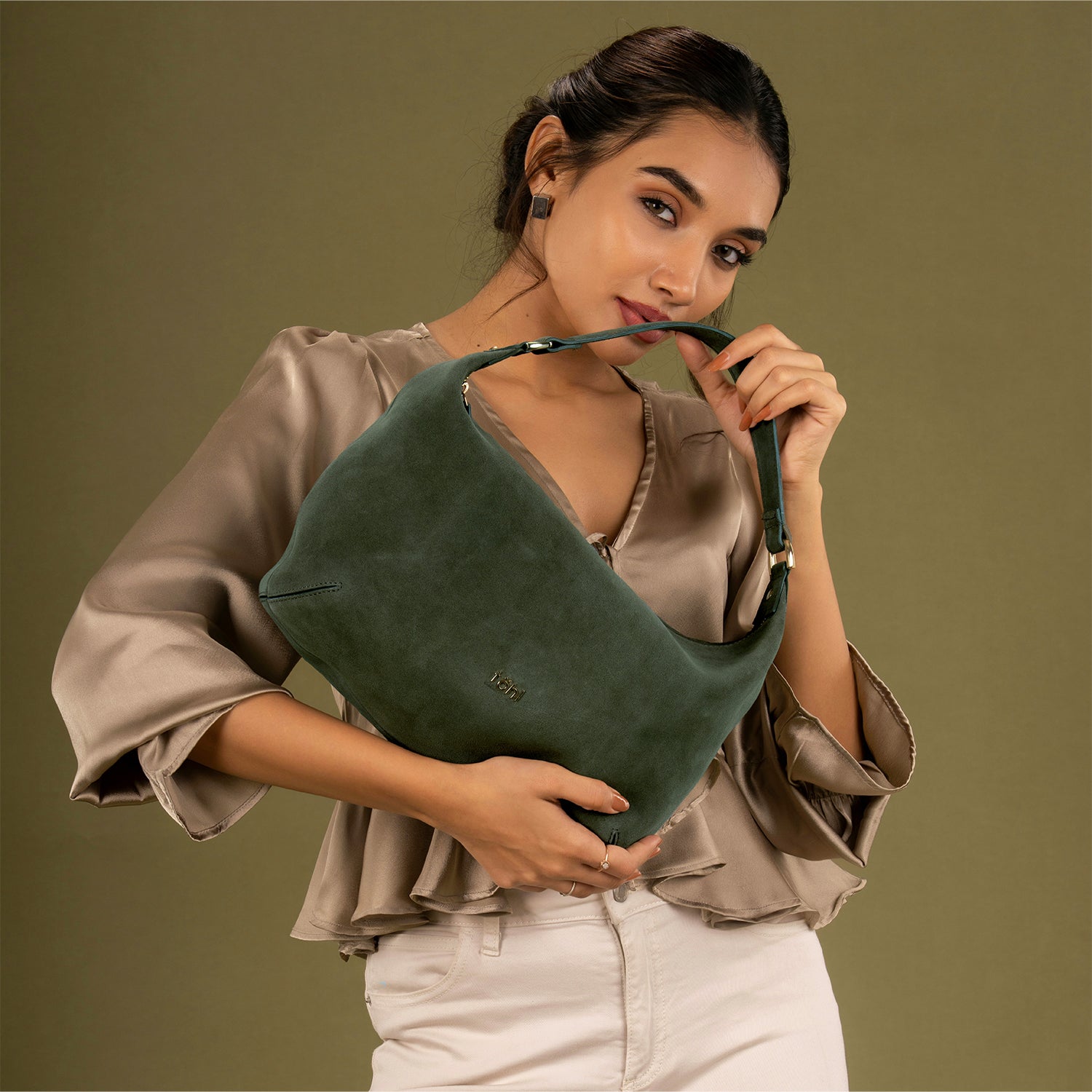 COVE WOMEN'S SHOULDER BAG - FOREST GREEN