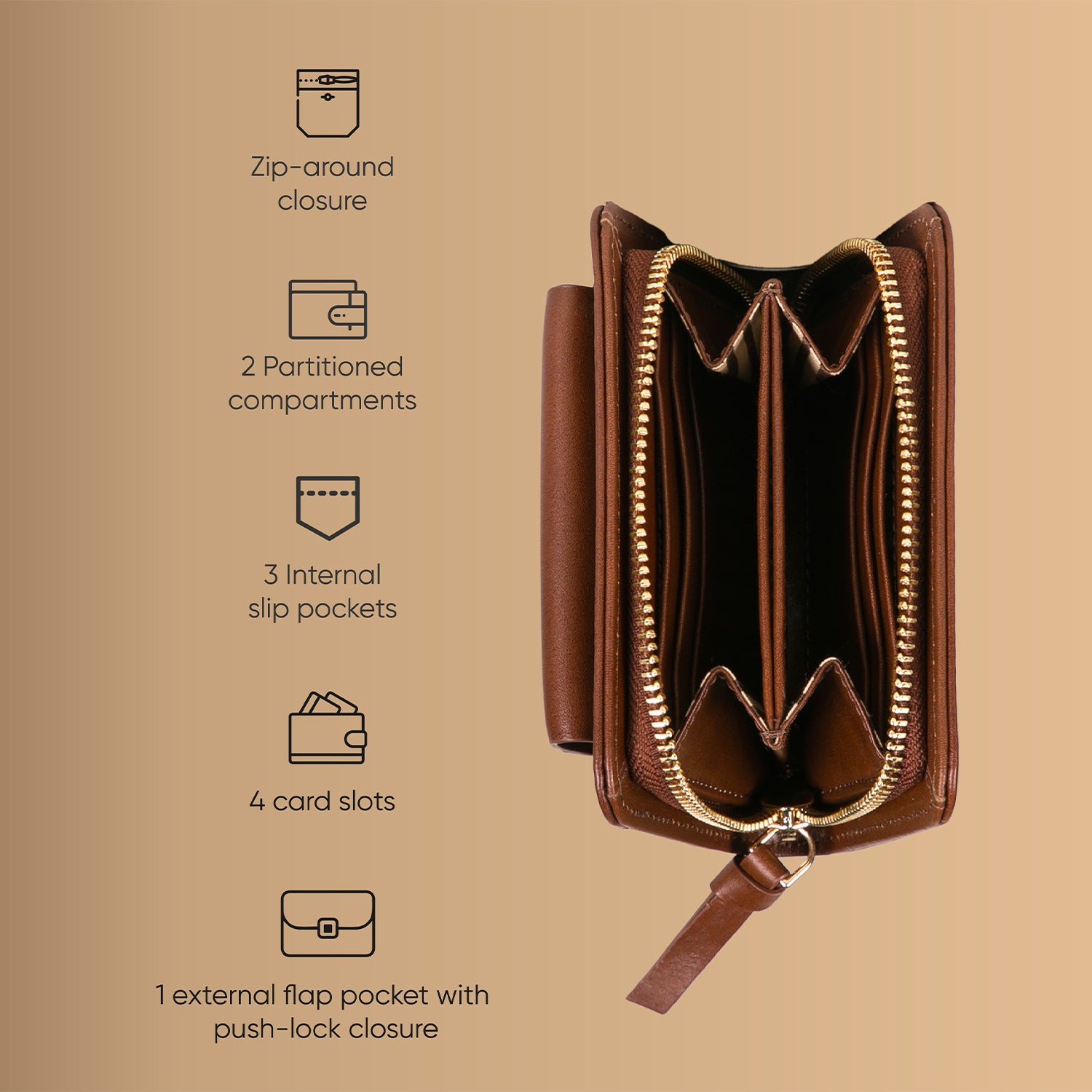 DUMONT MINI WOMEN'S WALLET - VINTAGE TAN