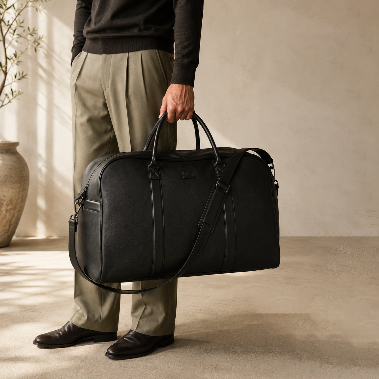 EROS MEN'S DUFFLE BAG - BLACK