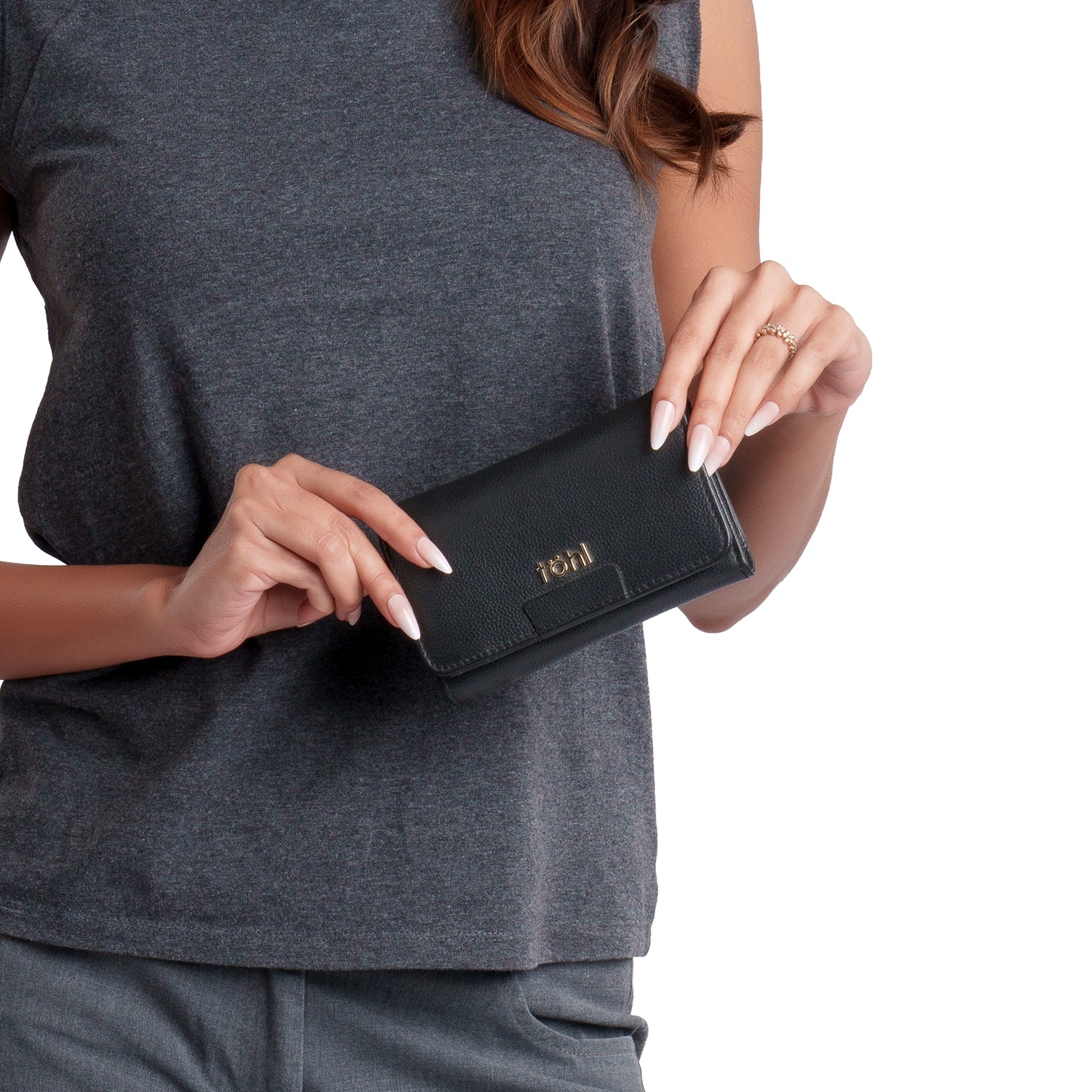 FINSBURY WOMEN'S WALLET - CHARCOAL BLACK