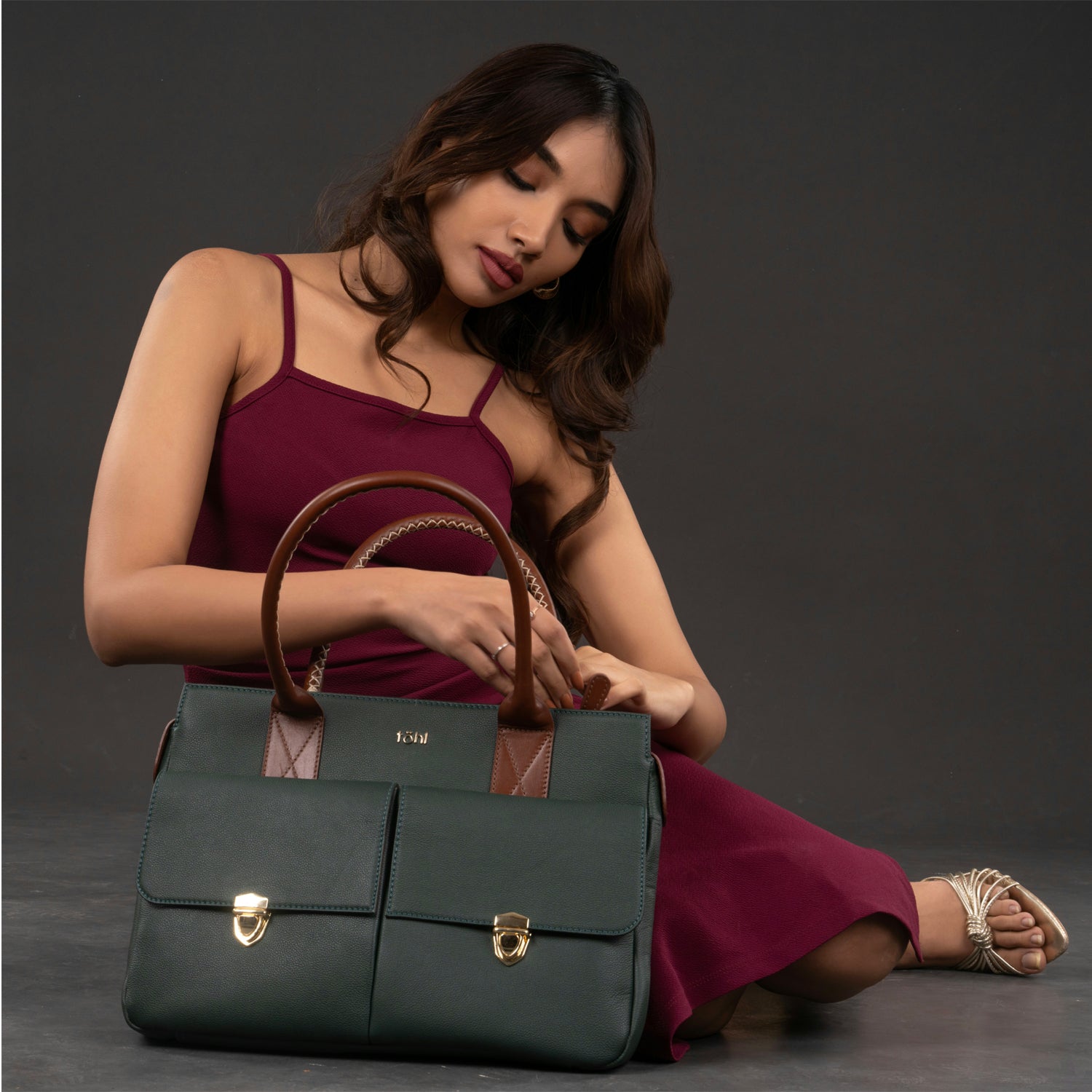 GALWAY WOMEN'S VALISE & SATCHEL - FOREST GREEN