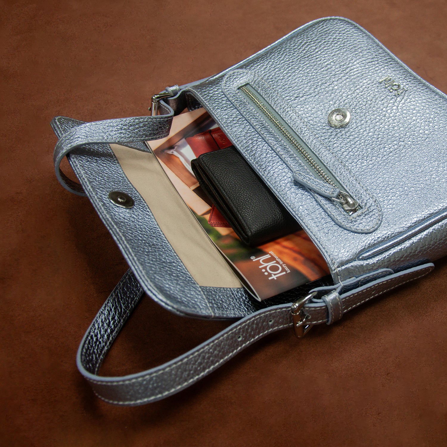 HAZEL WOMEN'S SHOULDER BAG - SHIMMER SKY BLUE