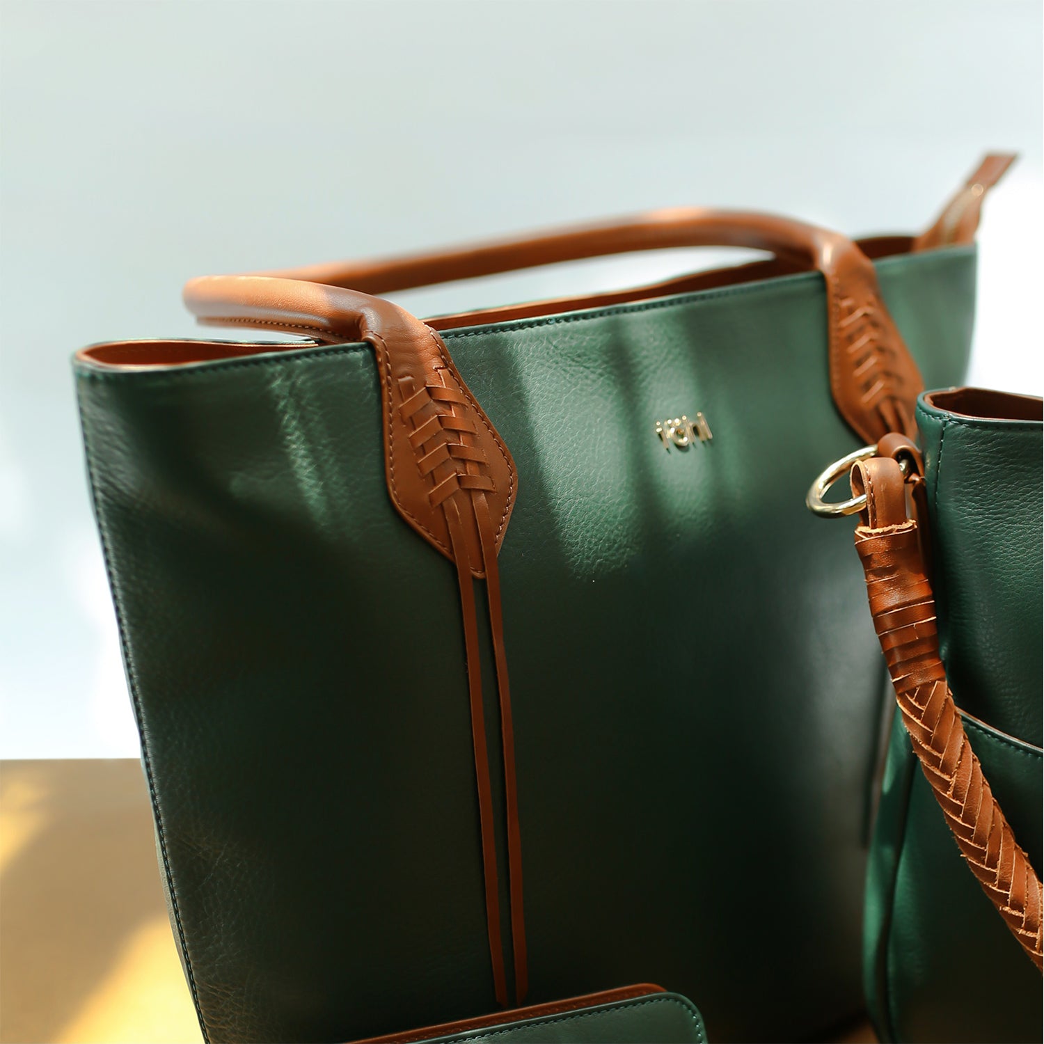KIFFEN WOMEN'S TOTE BAG - FOREST GREEN