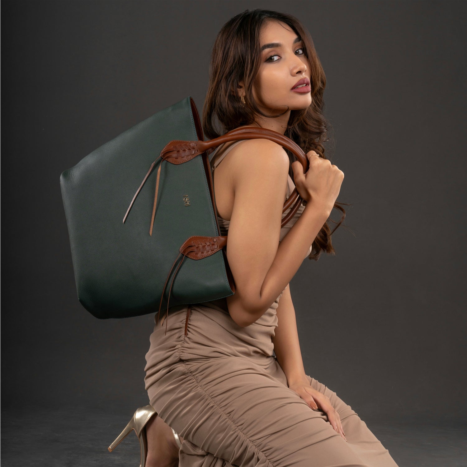 KIFFEN WOMEN'S TOTE BAG - FOREST GREEN