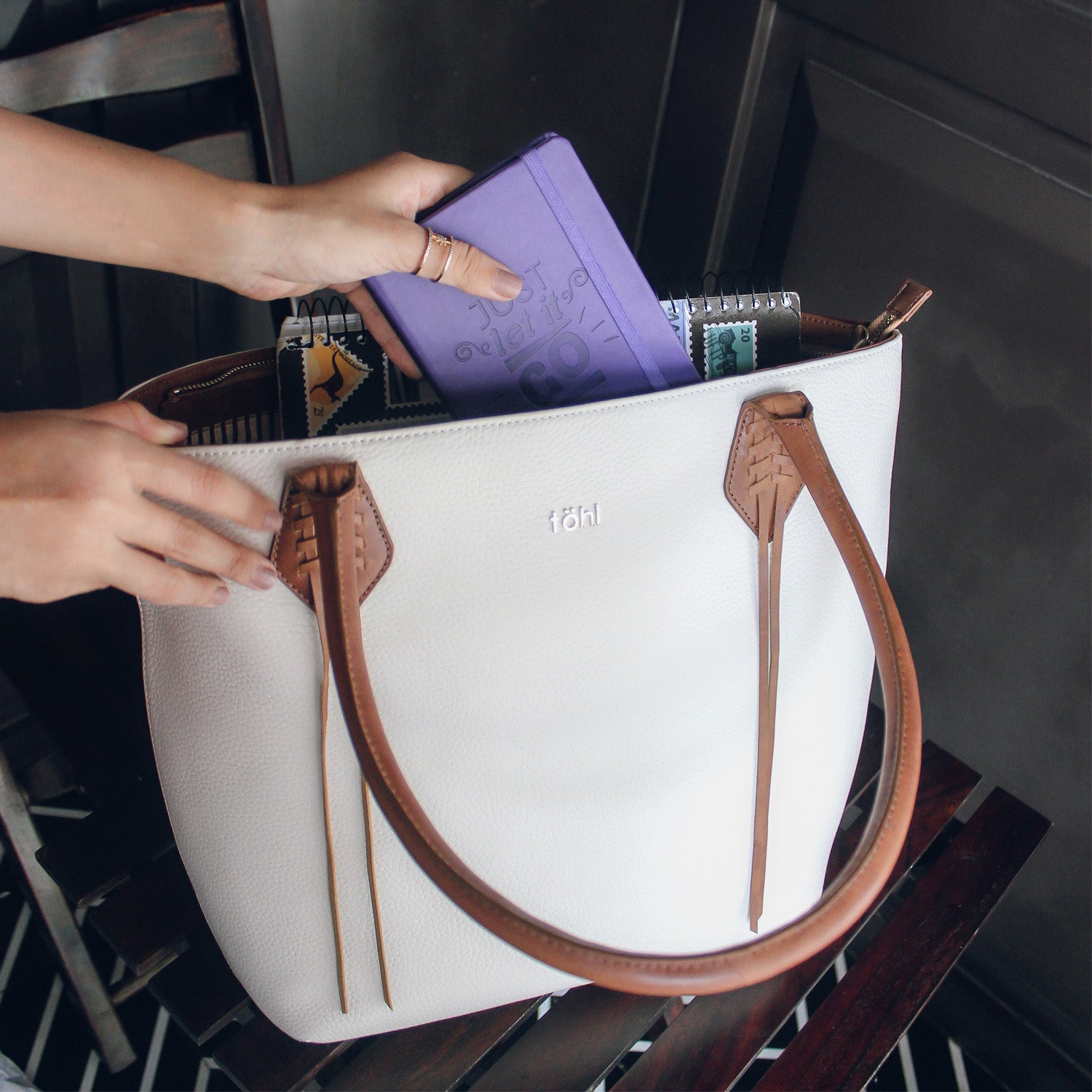 KIFFEN WOMEN'S TOTE BAG - WHITE