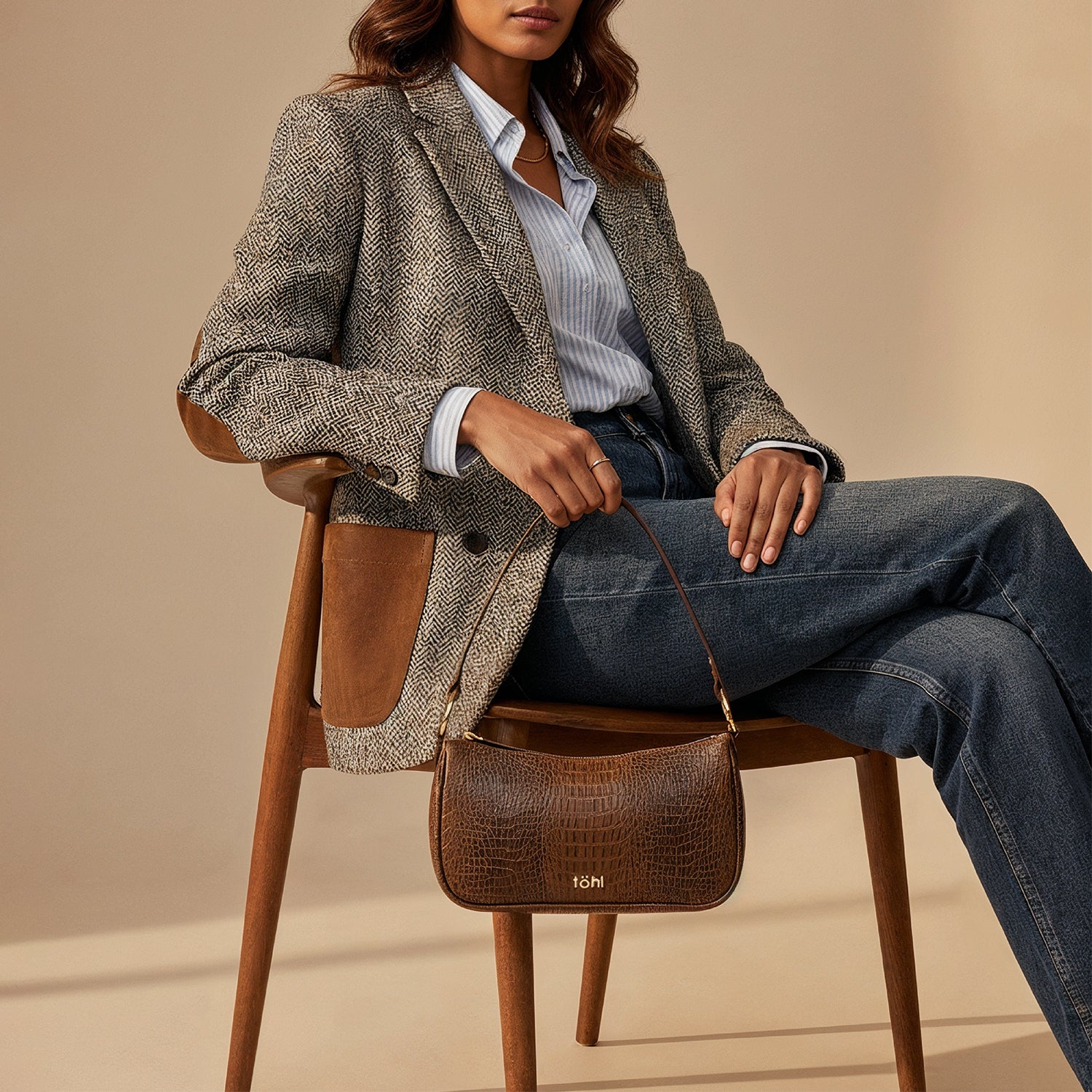 LAUREN WOMEN'S SHOULDER BAG - CHOCO