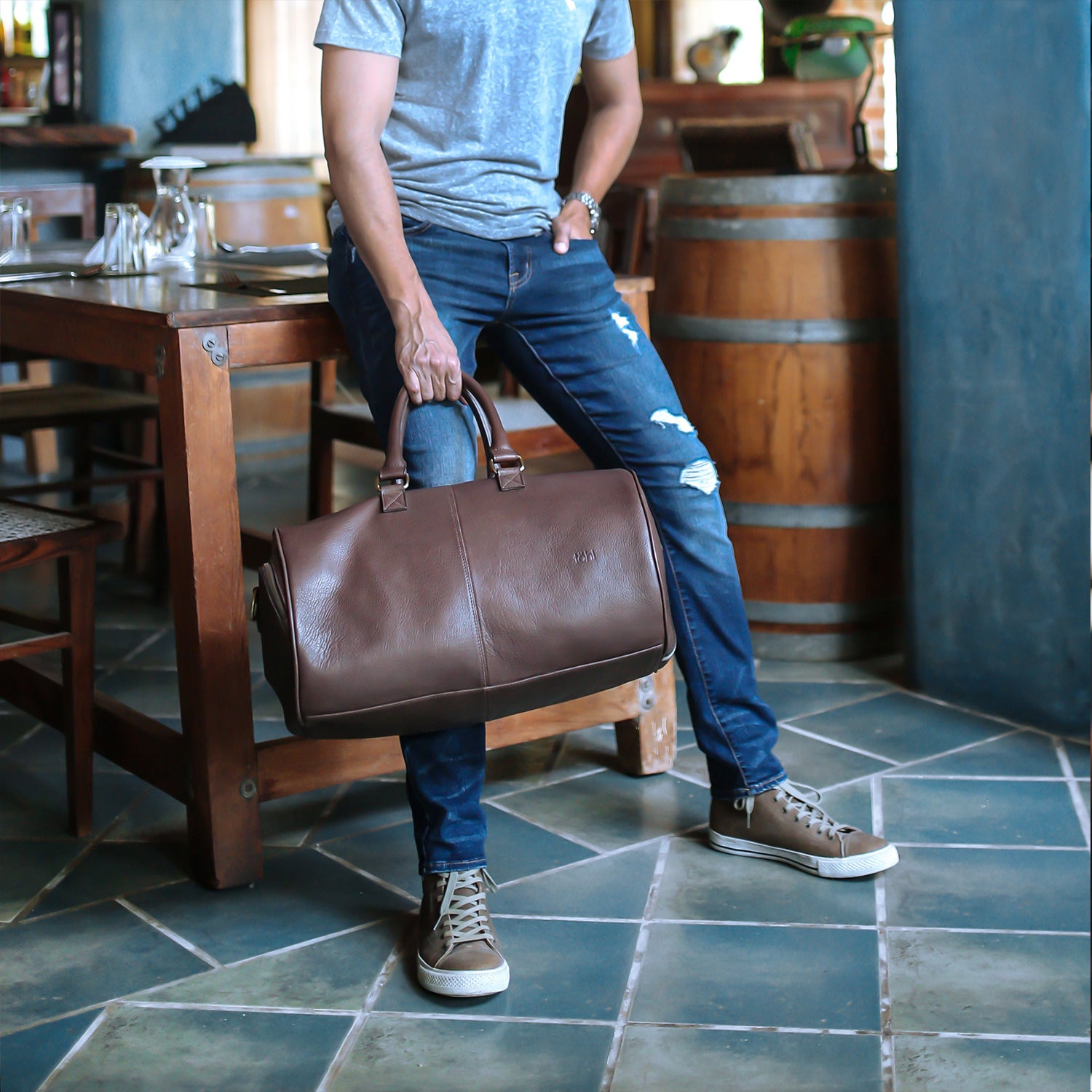 LIDO MEN'S DUFFLE BAG - MUD