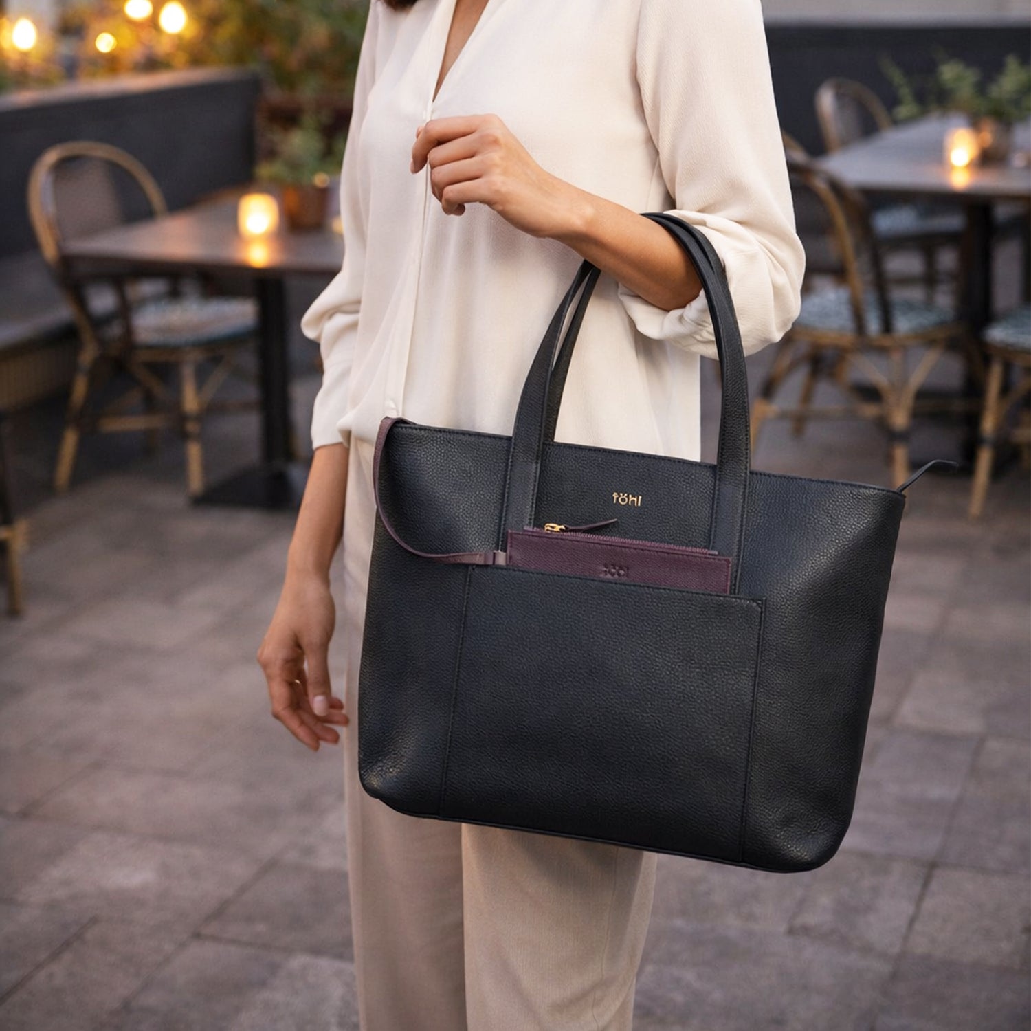 LUSH WOMEN'S TOTE BAG - CHARCOAL BLACK