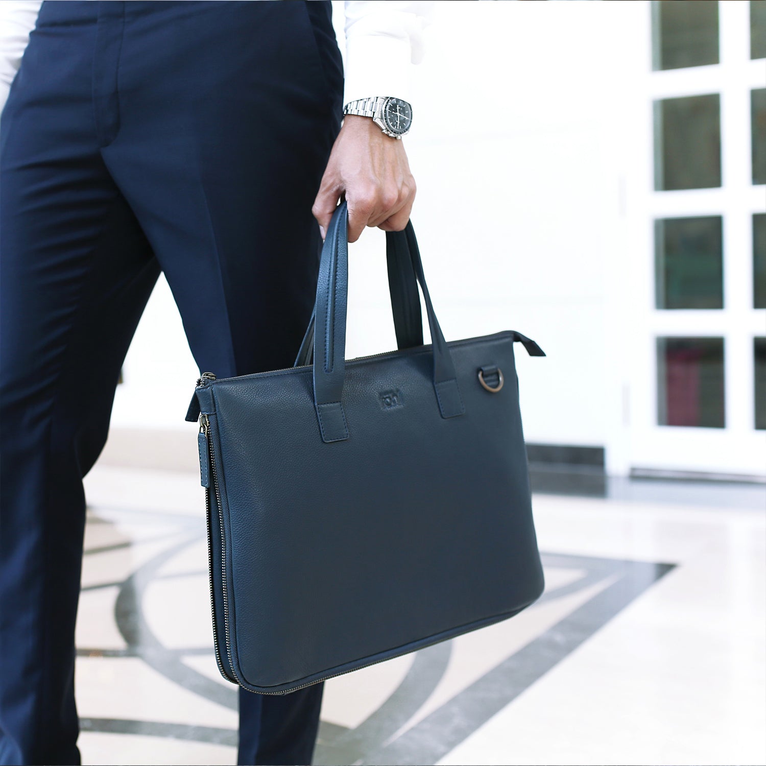MANTONE MEN'S LAPTOP BAG - NAVY